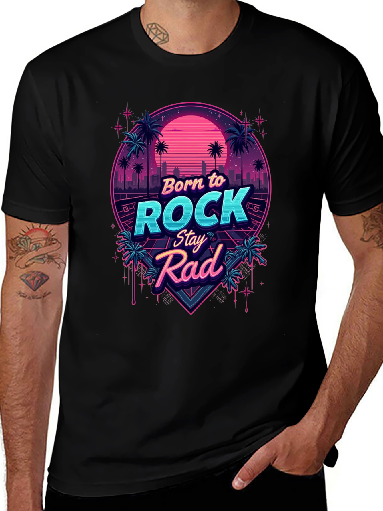 Variant 29 of Retro Born to Rock T-Shirt - Stay Rad!