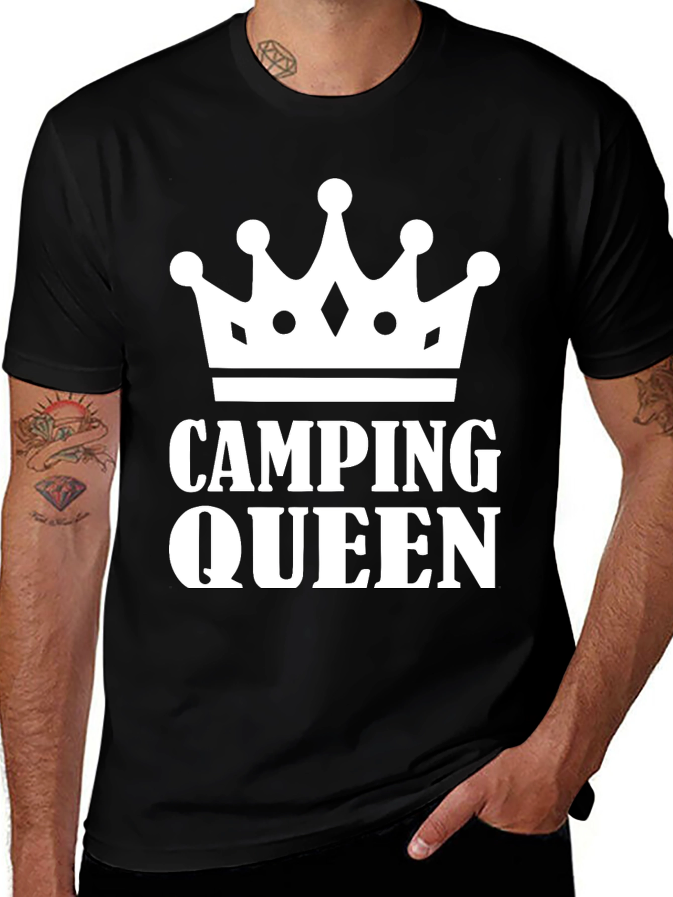 Variant 2 of Camping Queen Black T-Shirt