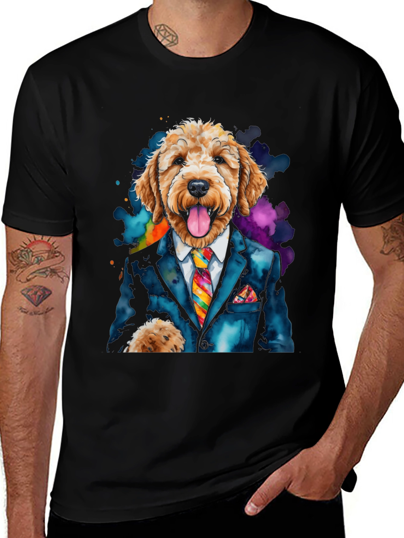 Variant 12 of Dog in Suit Graphic Tee - Stylish Canine T-Shirt