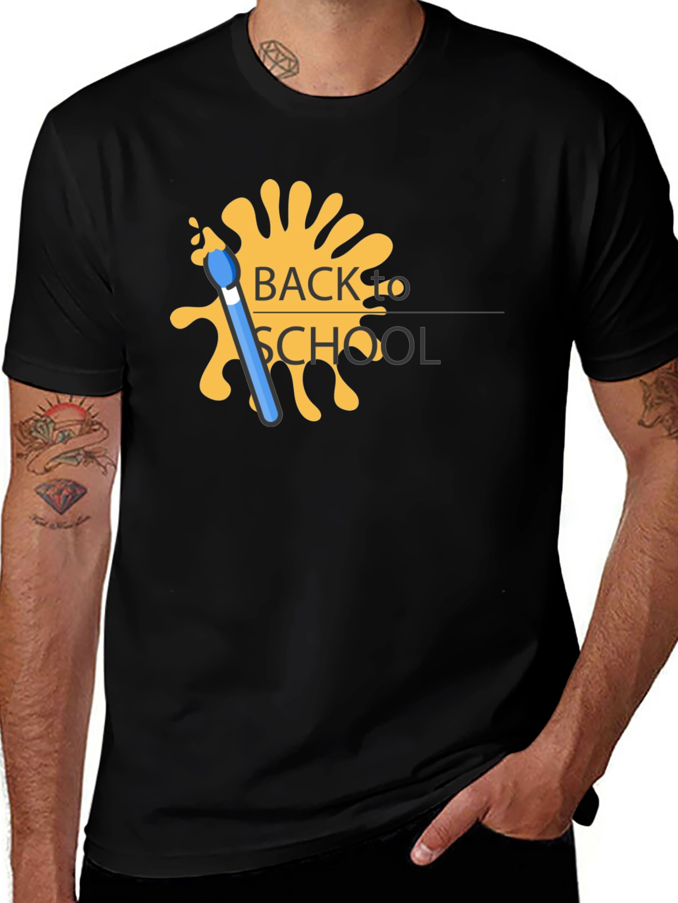 Variant 8 of Back to School T-Shirt - Paintbrush Design