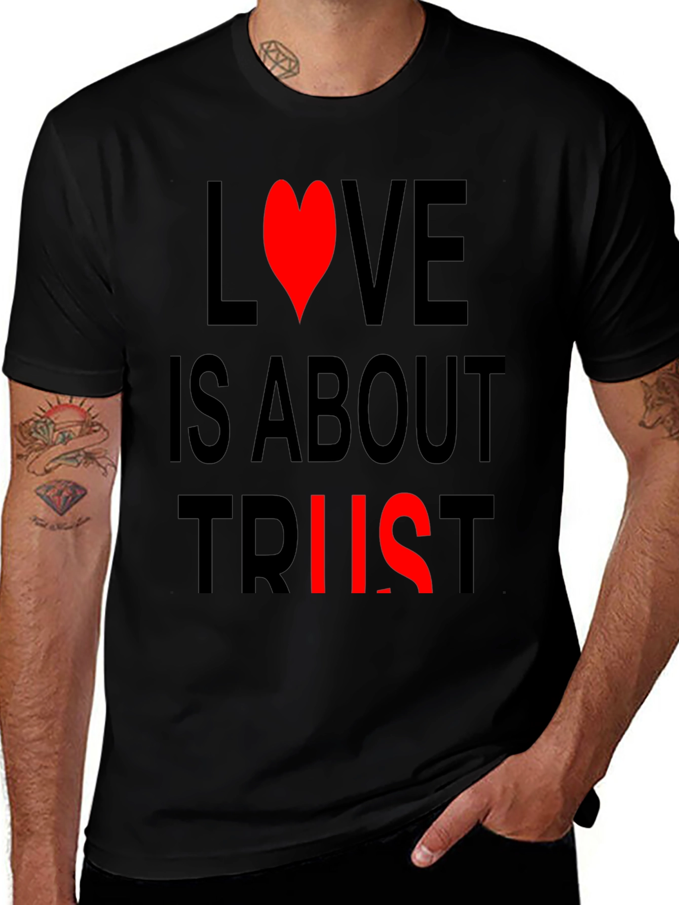 Variant 24 of Love and Trust Black T-Shirt