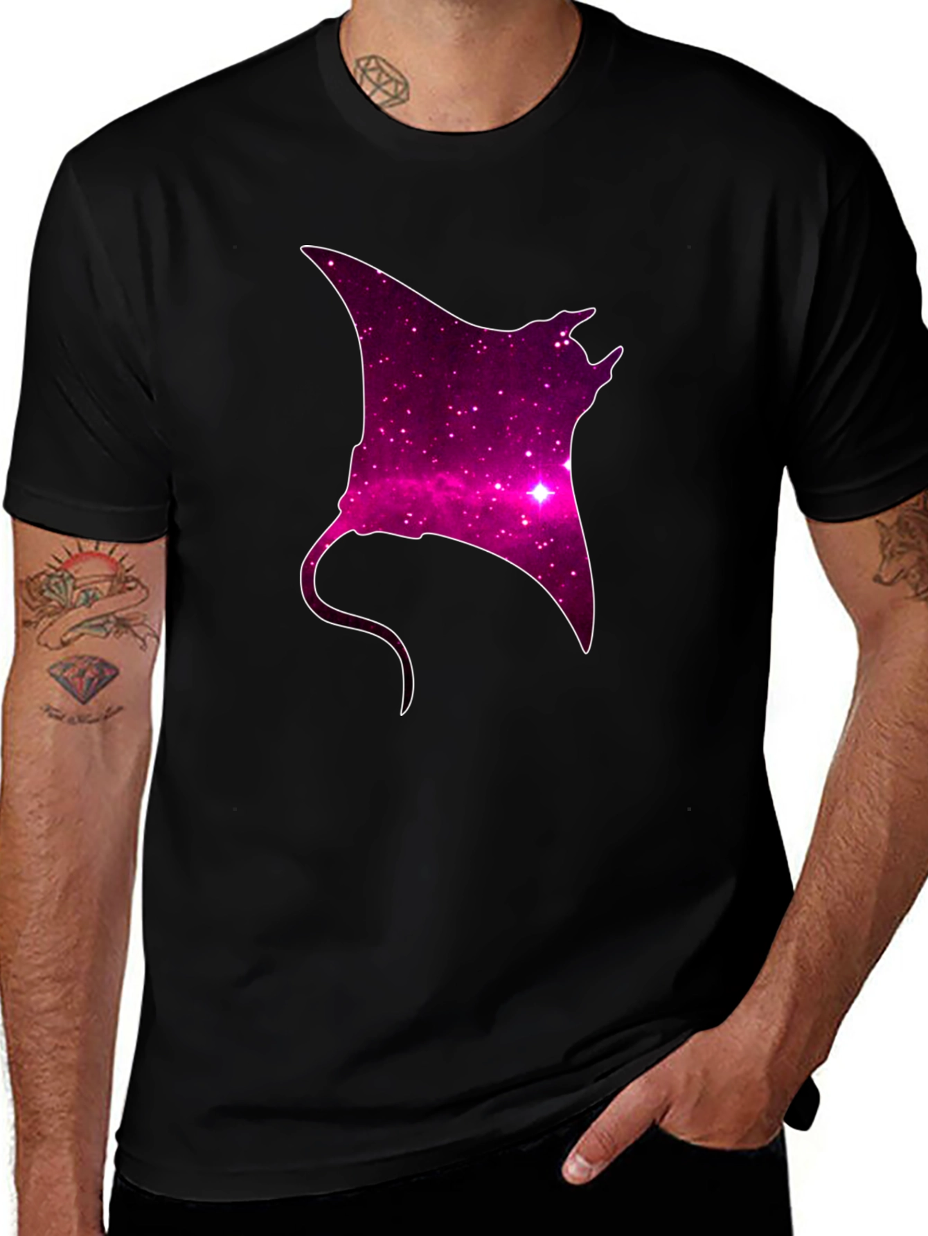 Variant 2 of Cosmic Manta Ray Graphic T-Shirt