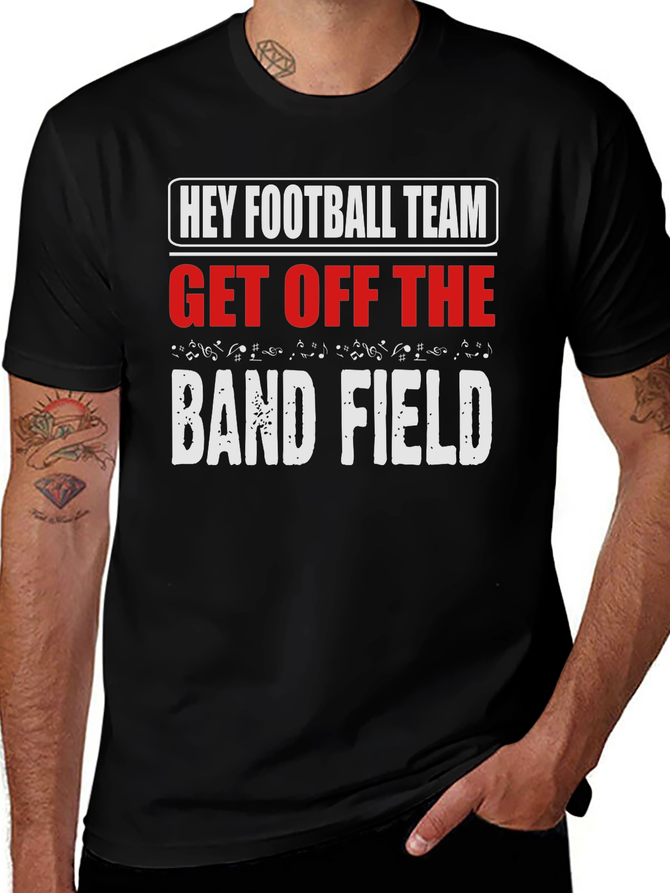 Variant 2 of Hey Football Team Get Off Band Field Graphic Tee