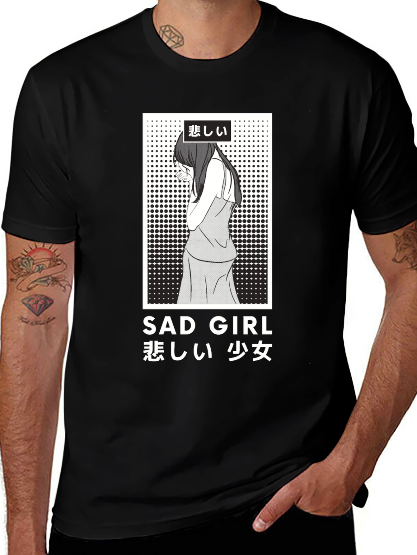 Variant 4 of Sad Girl Anime Graphic T-Shirt