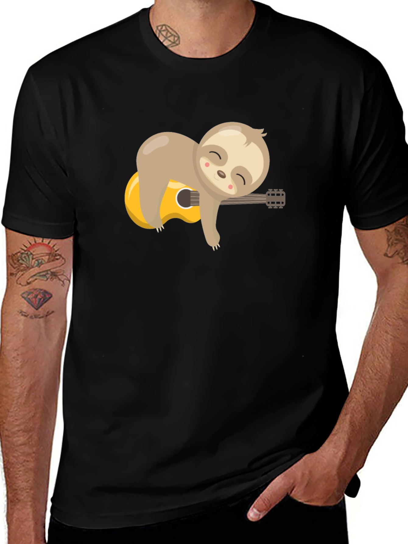 Variant 7 of Sloth Guitar T-Shirt - Relaxed Style