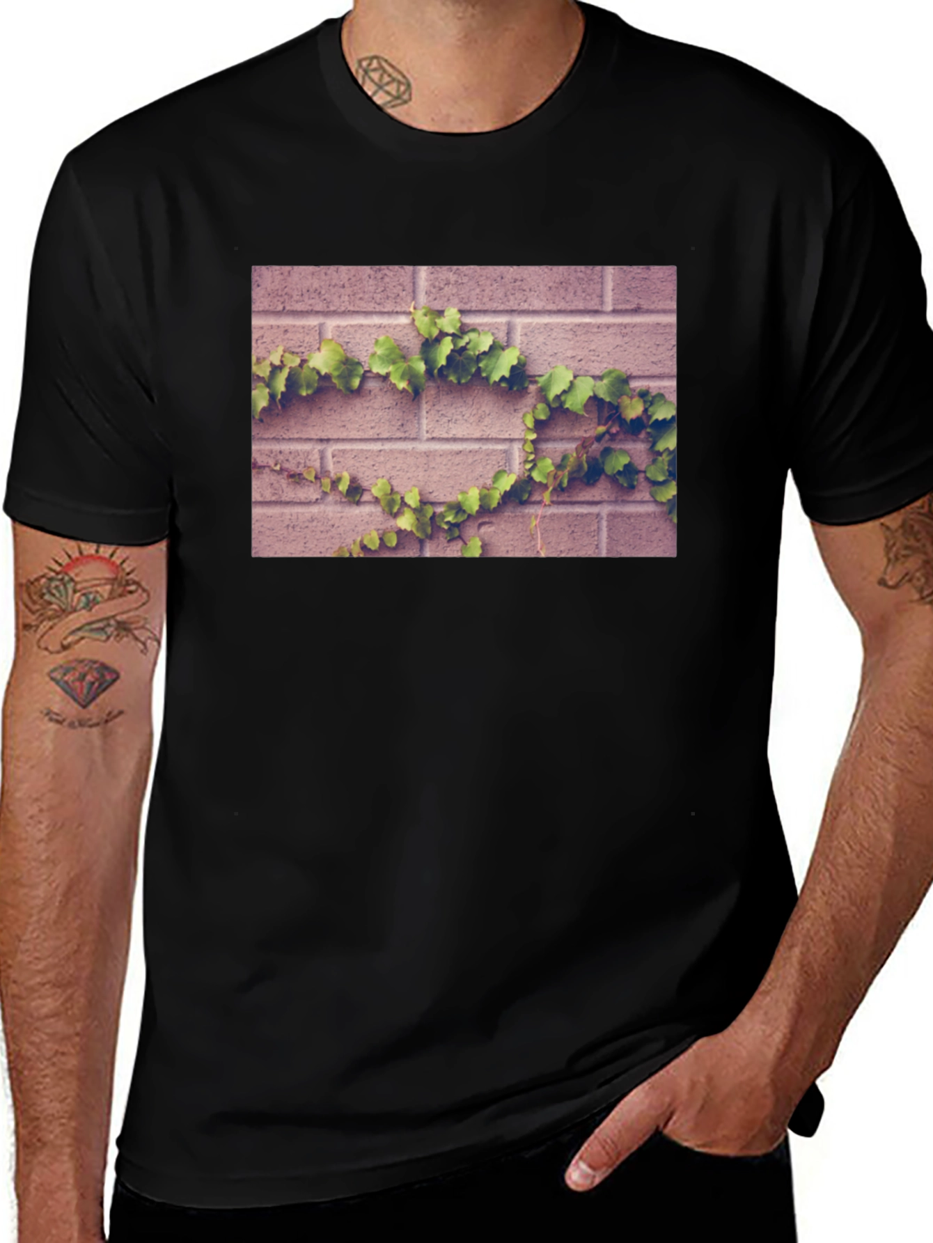 Variant 13 of Brick Wall Vines Graphic T-Shirt