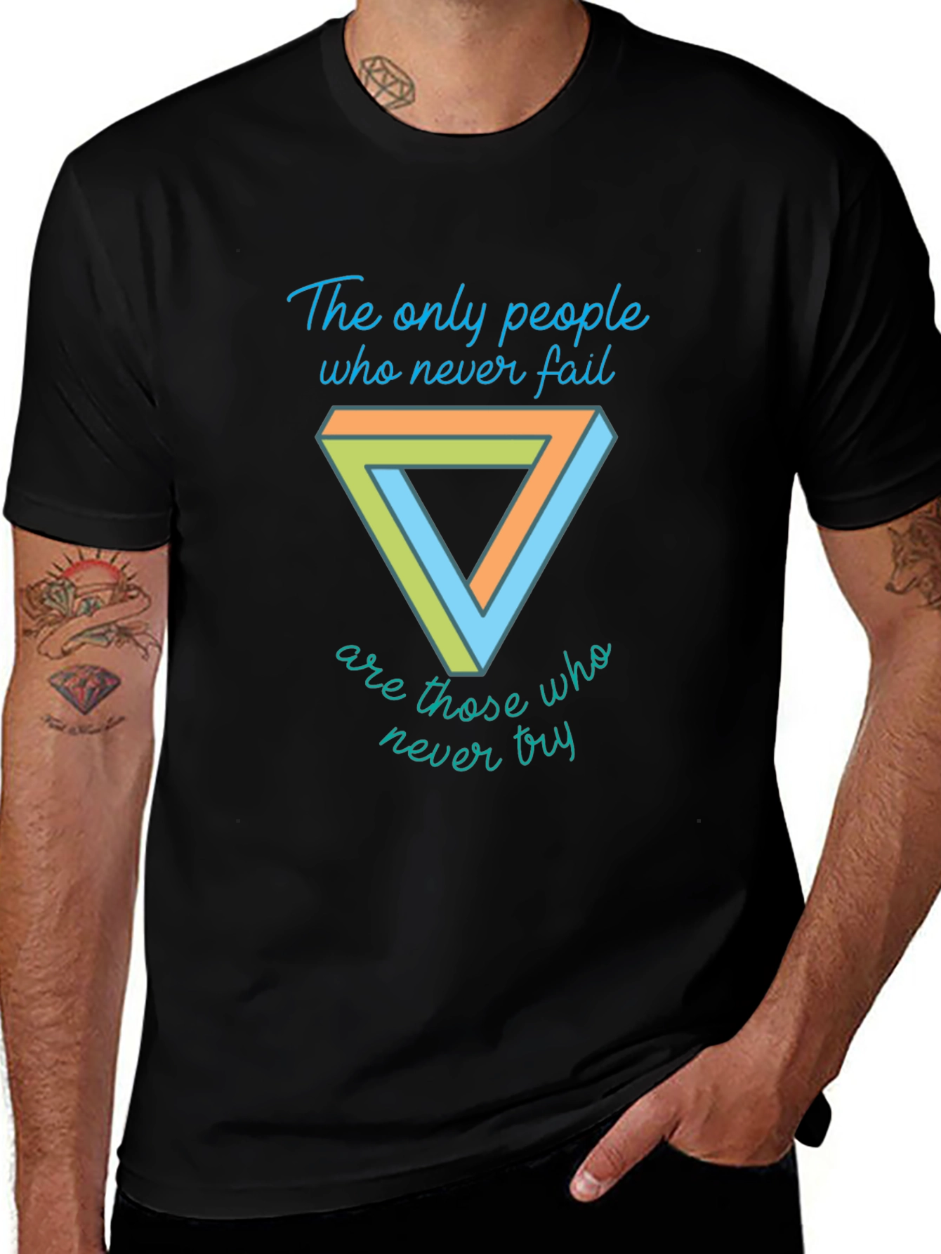 Variant 28 of Motivational T-Shirt - Penrose Triangle Graphic Tee