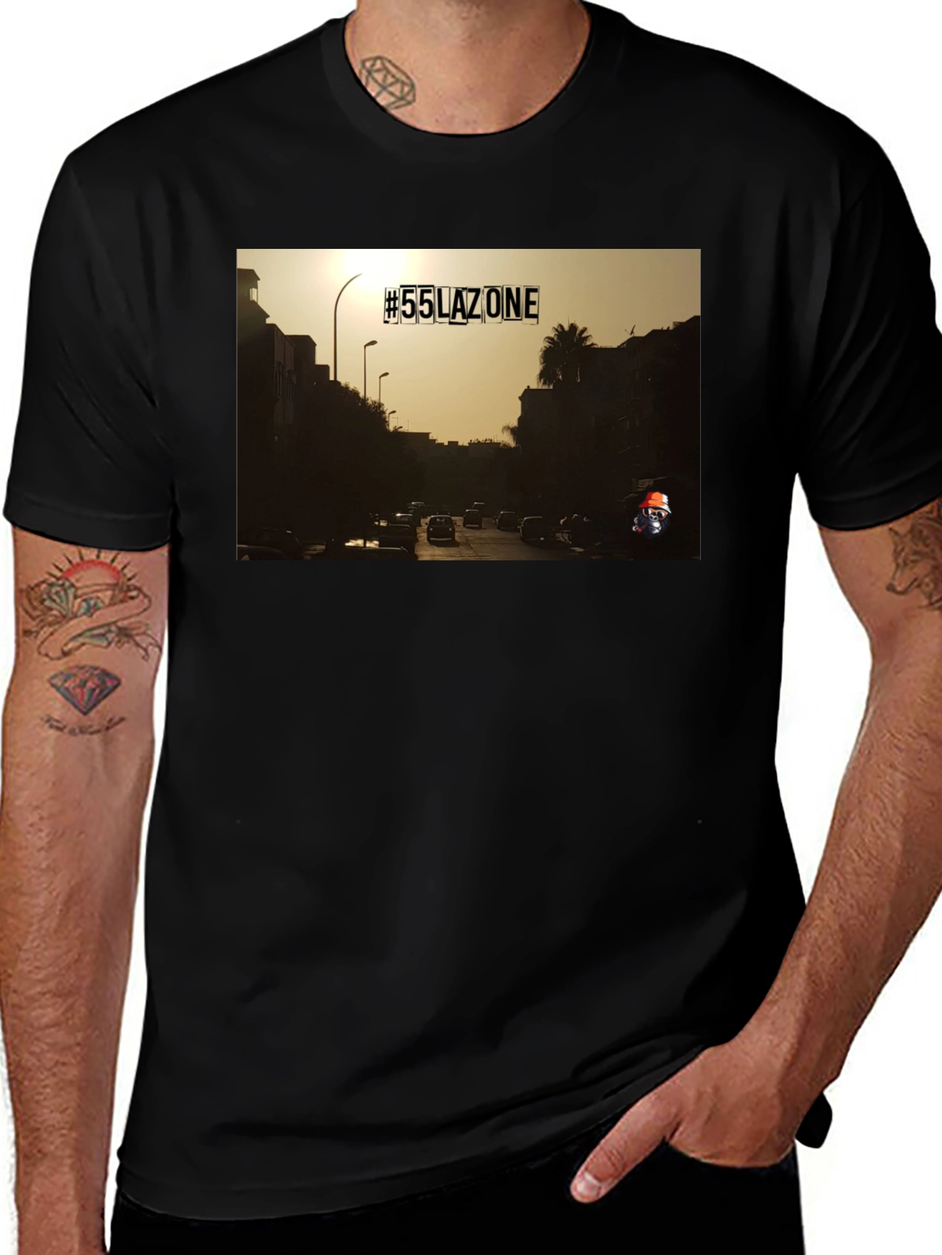 Variant 12 of Men's Black T-Shirt - Street View Design