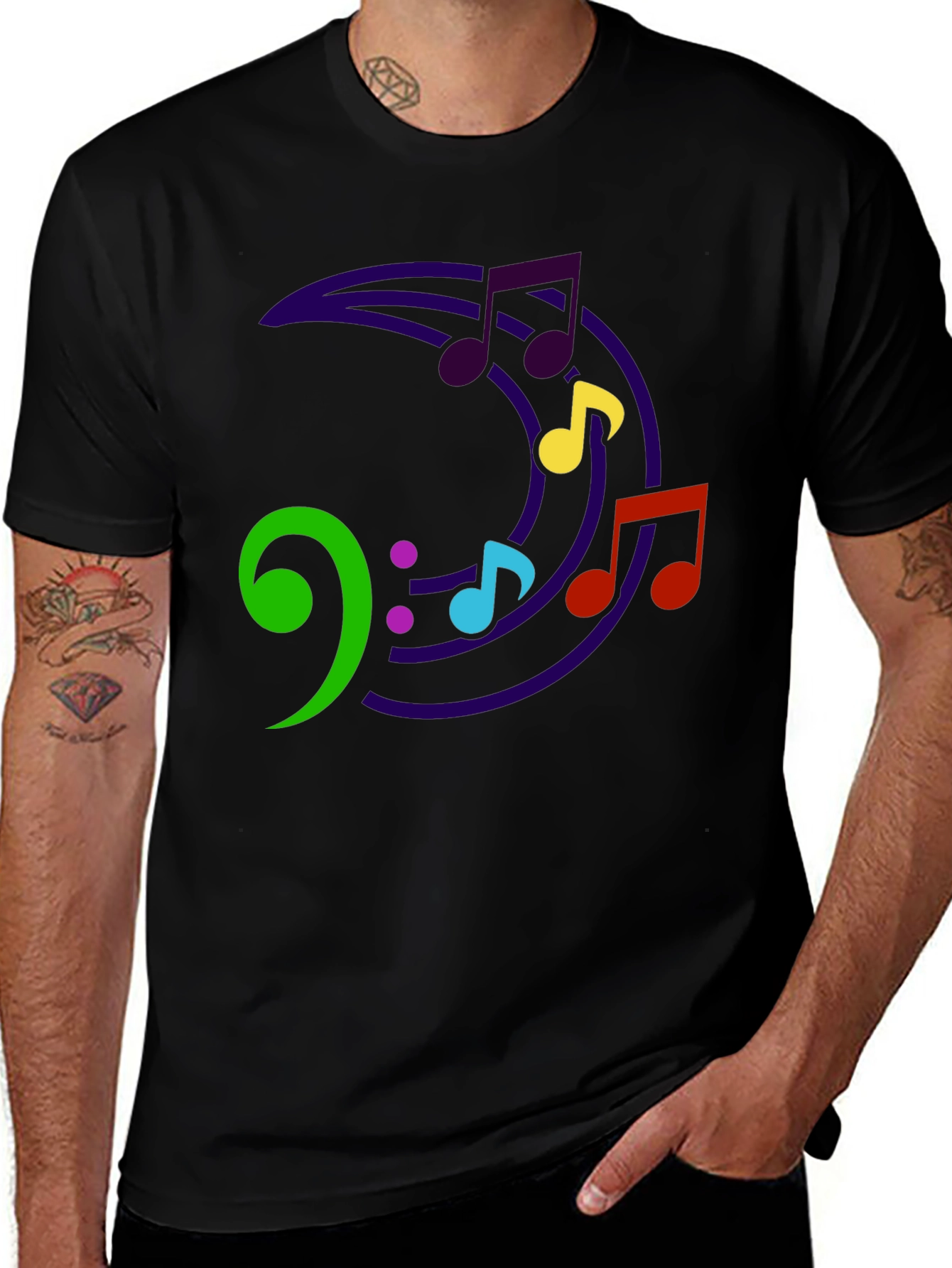 Variant 26 of Music Note Crescent Moon Graphic T-Shirt