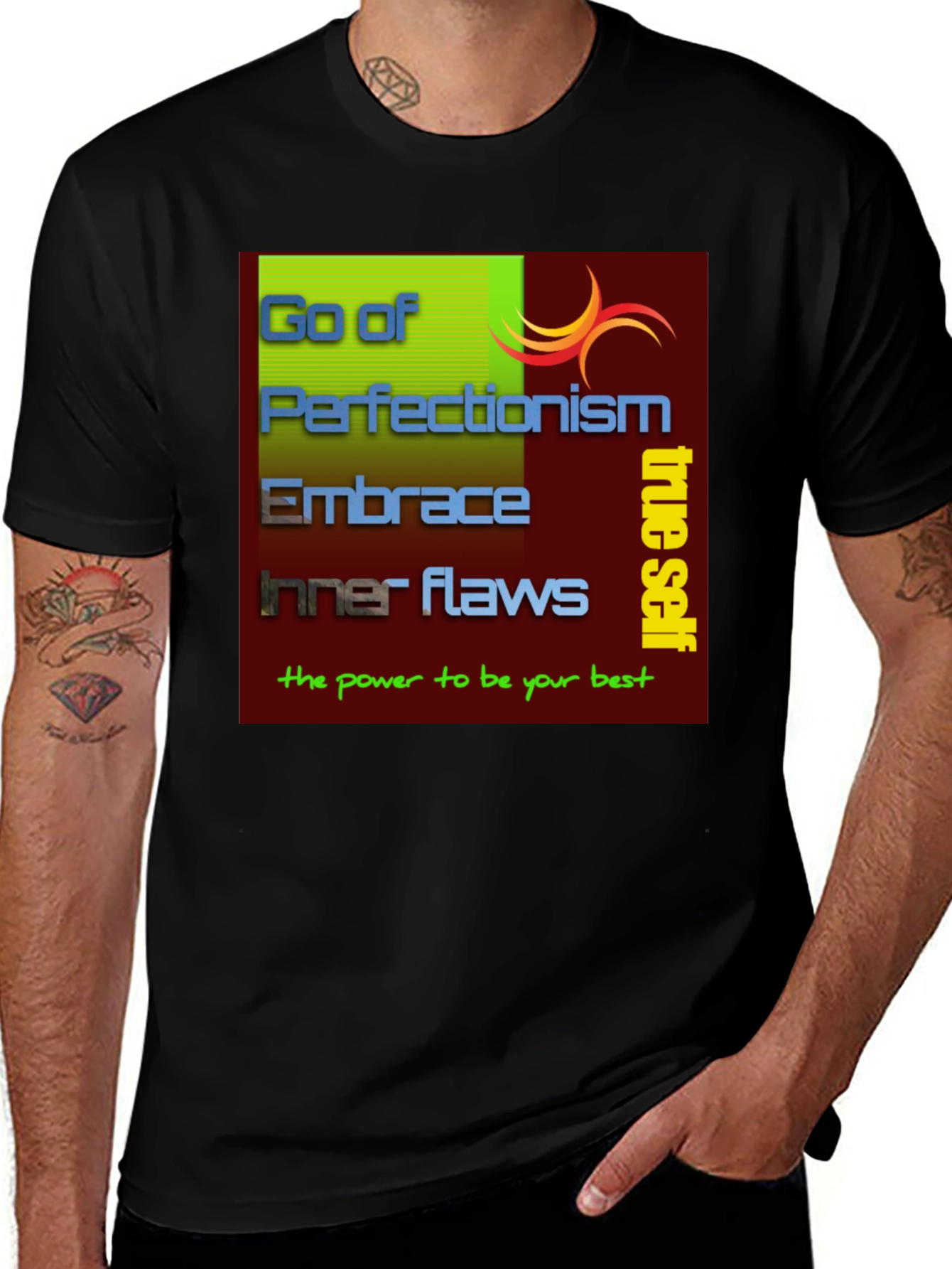 Variant 22 of Motivational T-Shirt: Embrace Inner Flaws, Be Your Best