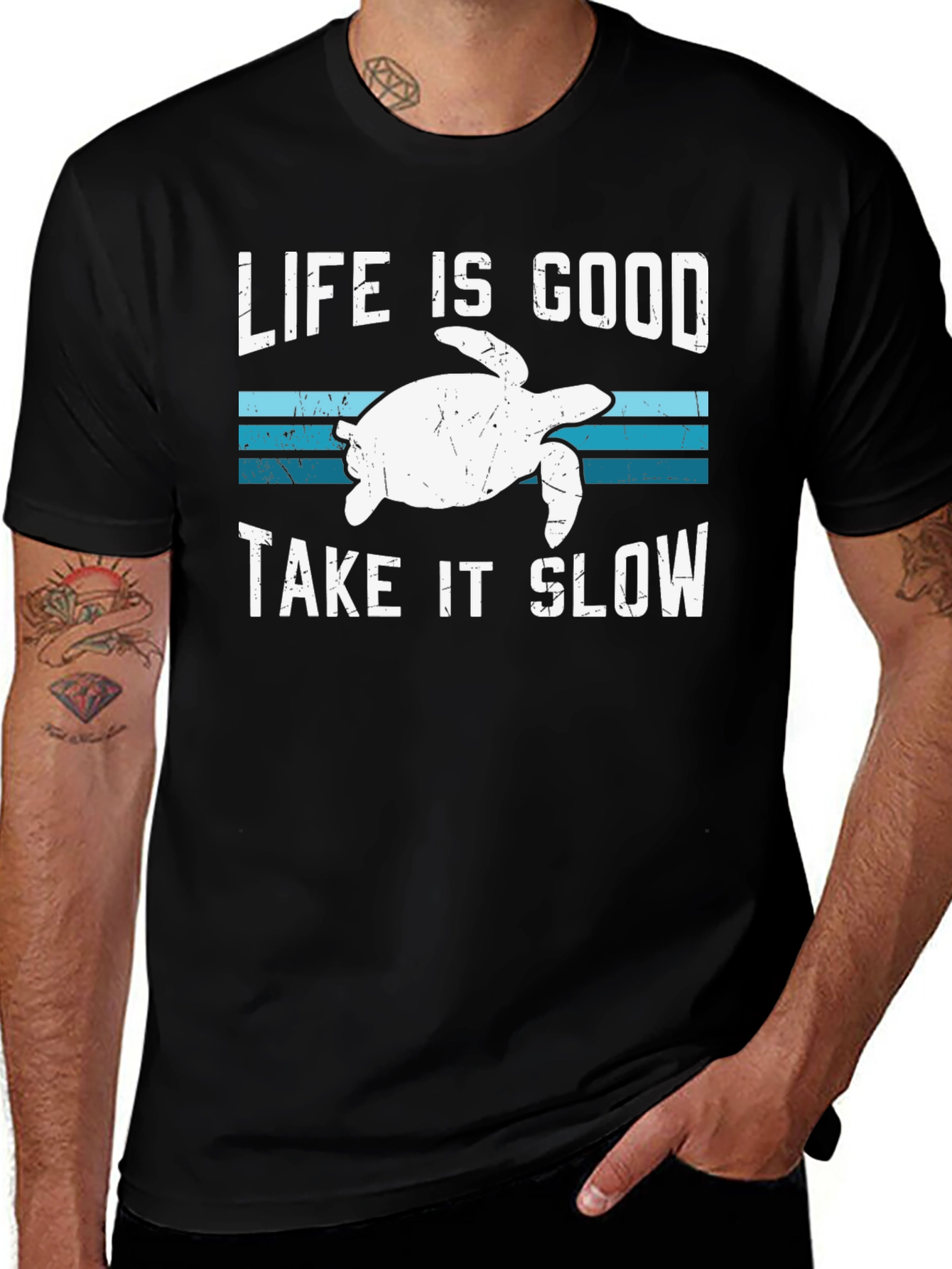 Variant 2 of Life Is Good Turtle Graphic T-Shirt