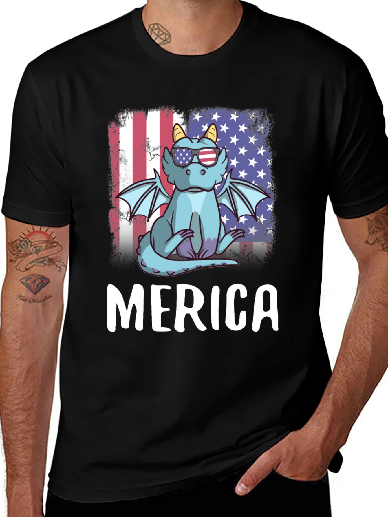 Variant 23 of Patriotic Dragon 'Merica T-Shirt