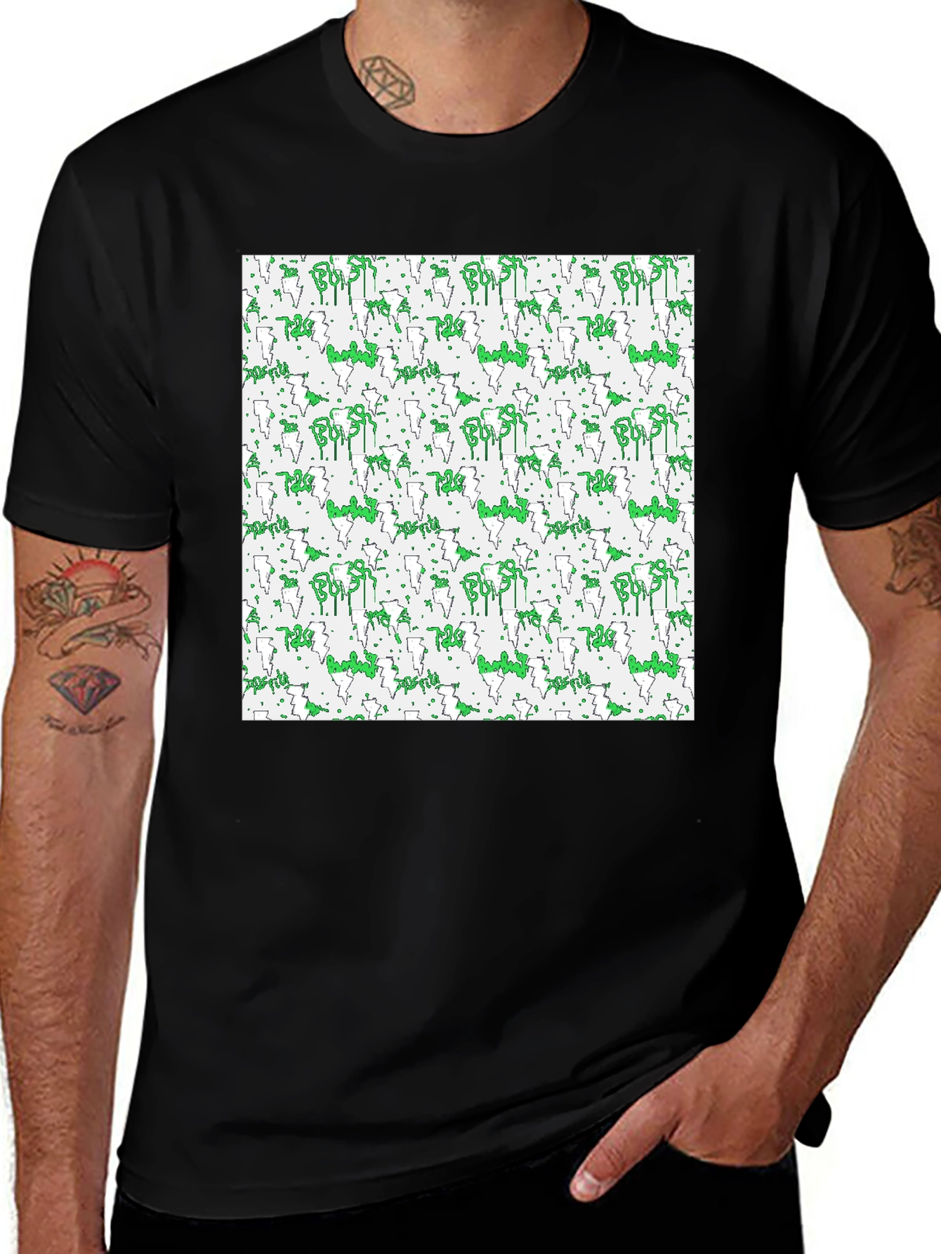 Variant 26 of Abstract Pattern Black T-Shirt
