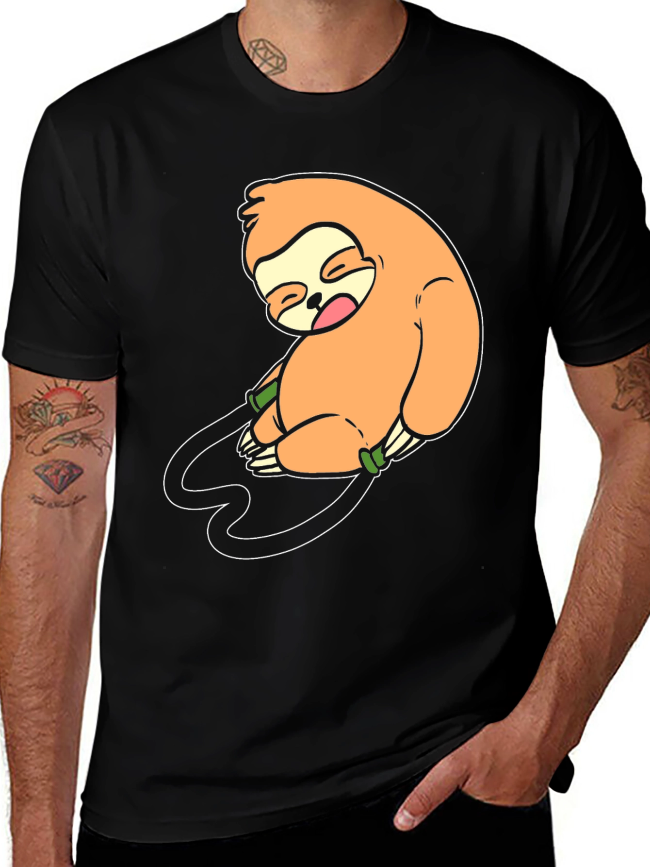 Variant 9 of Funny Sloth Sleeping T-Shirt for Men