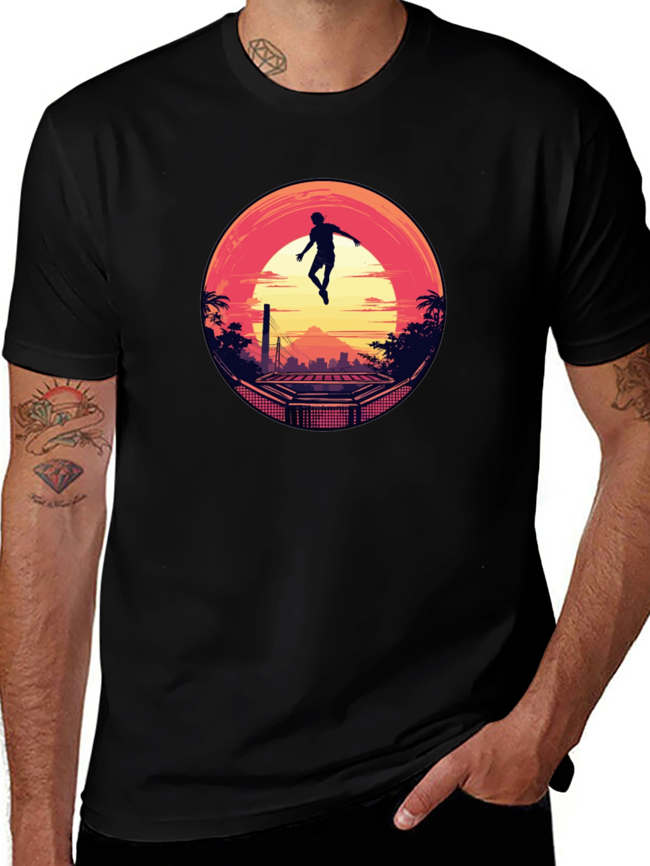 Variant 4 of Sunset Silhouette Graphic Tee