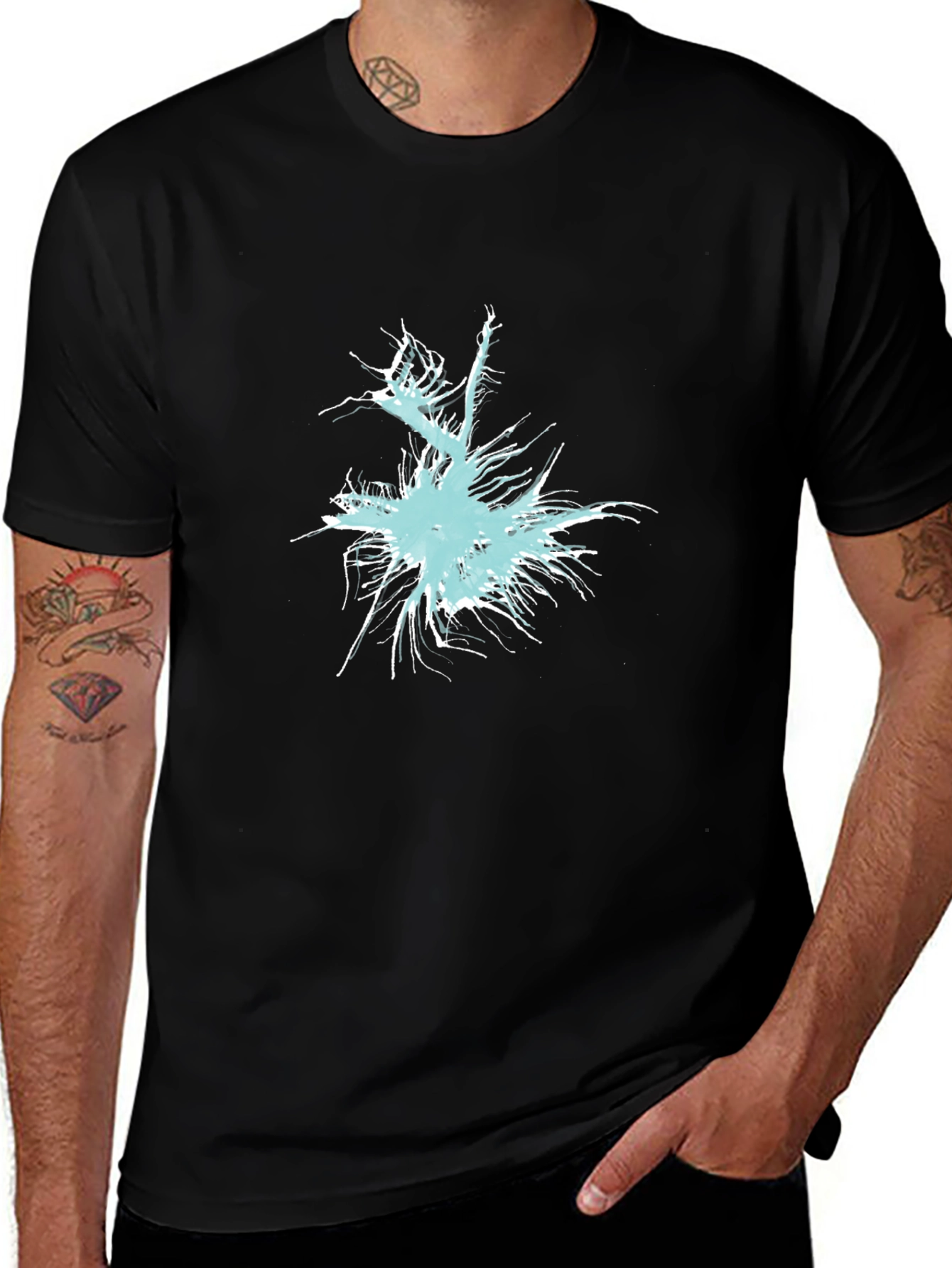 Variant 6 of Abstract Graphic Print Black T-Shirt