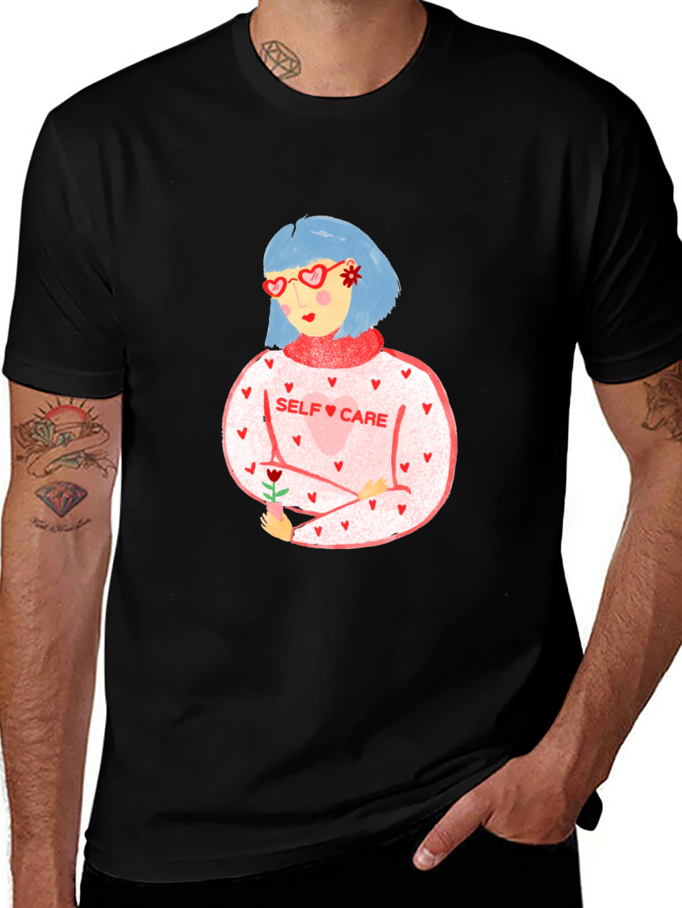 Variant 15 of Self Care Heart Glasses Graphic Tee