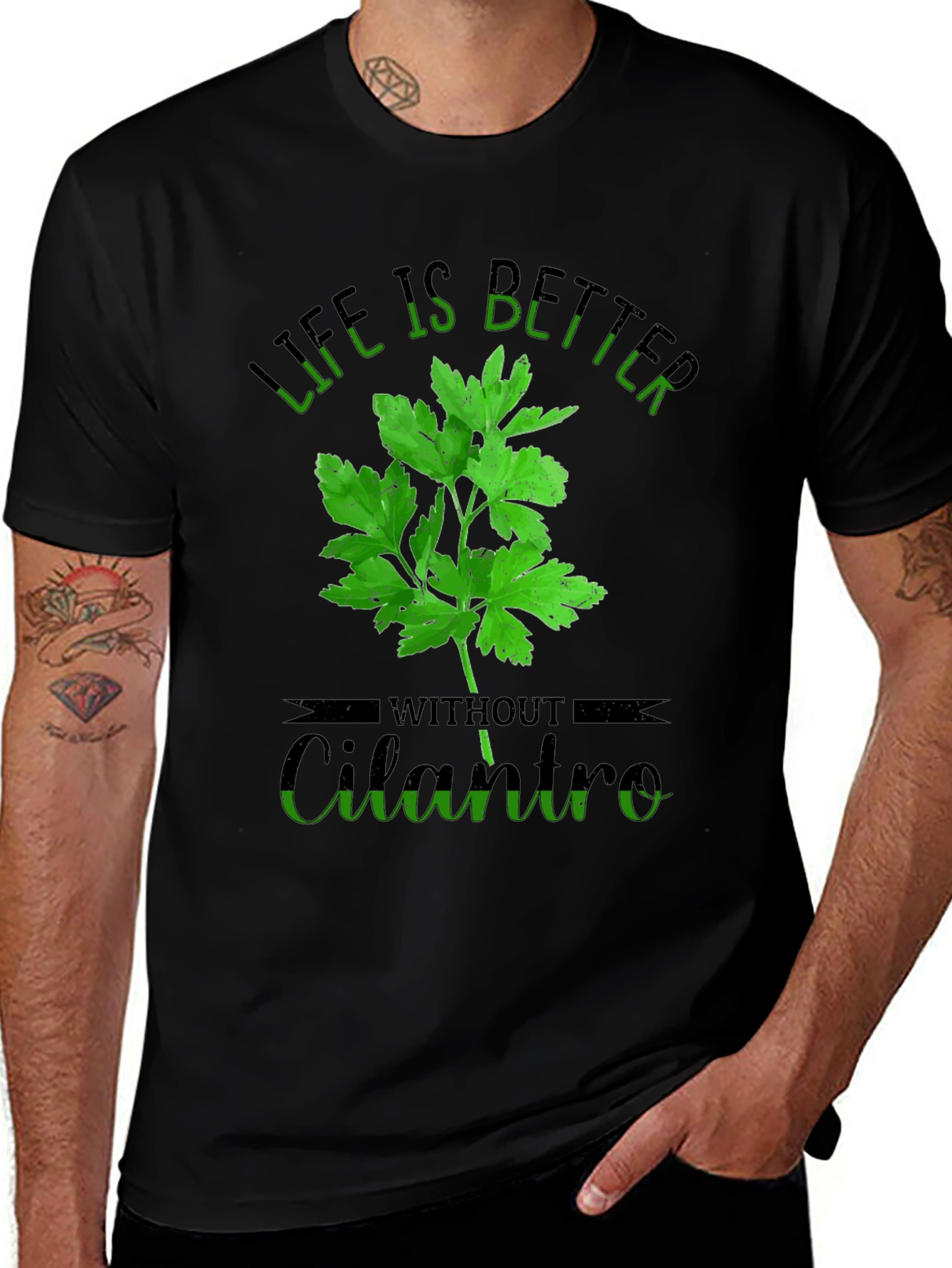 Black Life is Better Without Cilantro T-Shirt main image