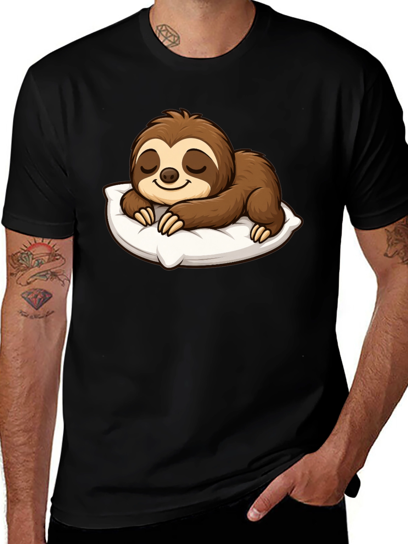 Variant 19 of Cute Sleeping Sloth Graphic T-Shirt