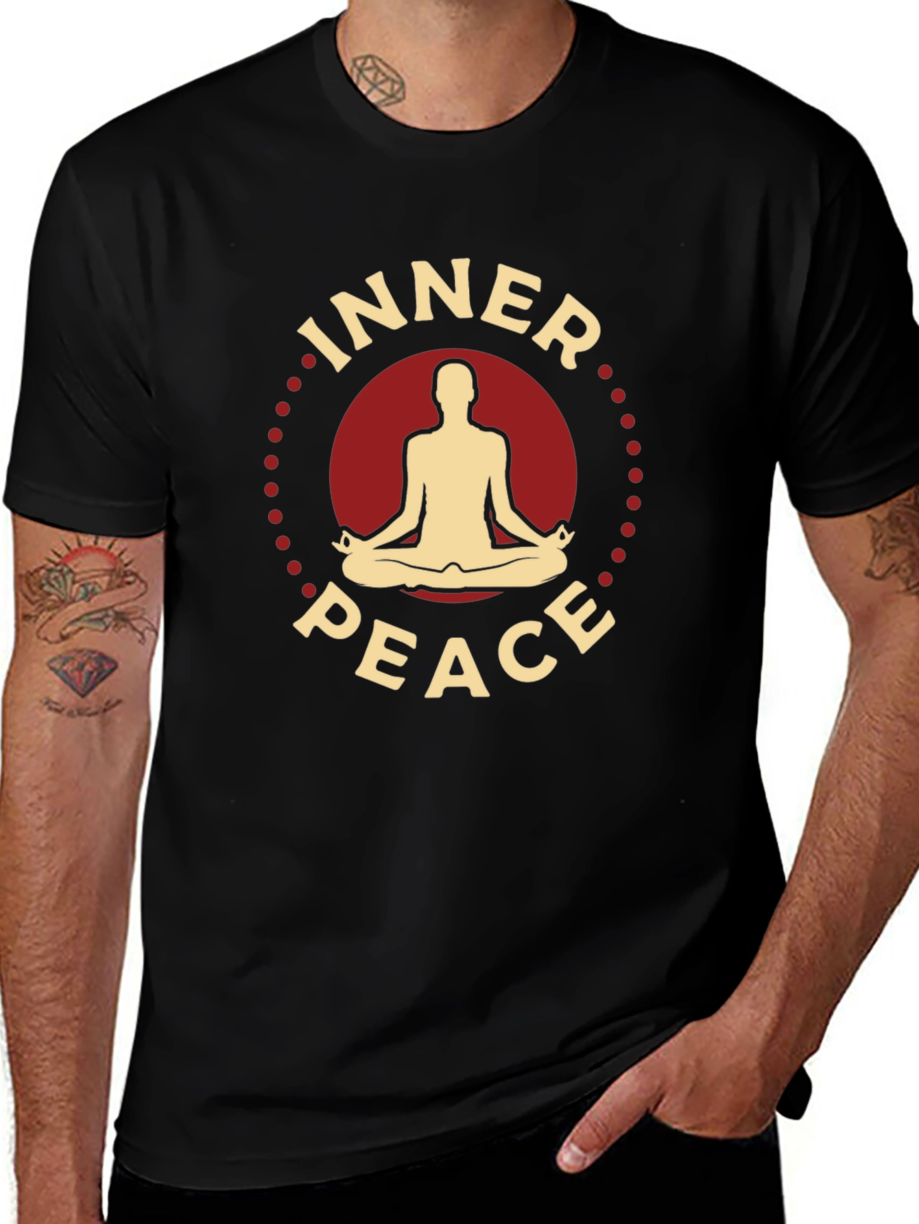 Variant 14 of Inner Peace Yoga T-Shirt - Meditating Design