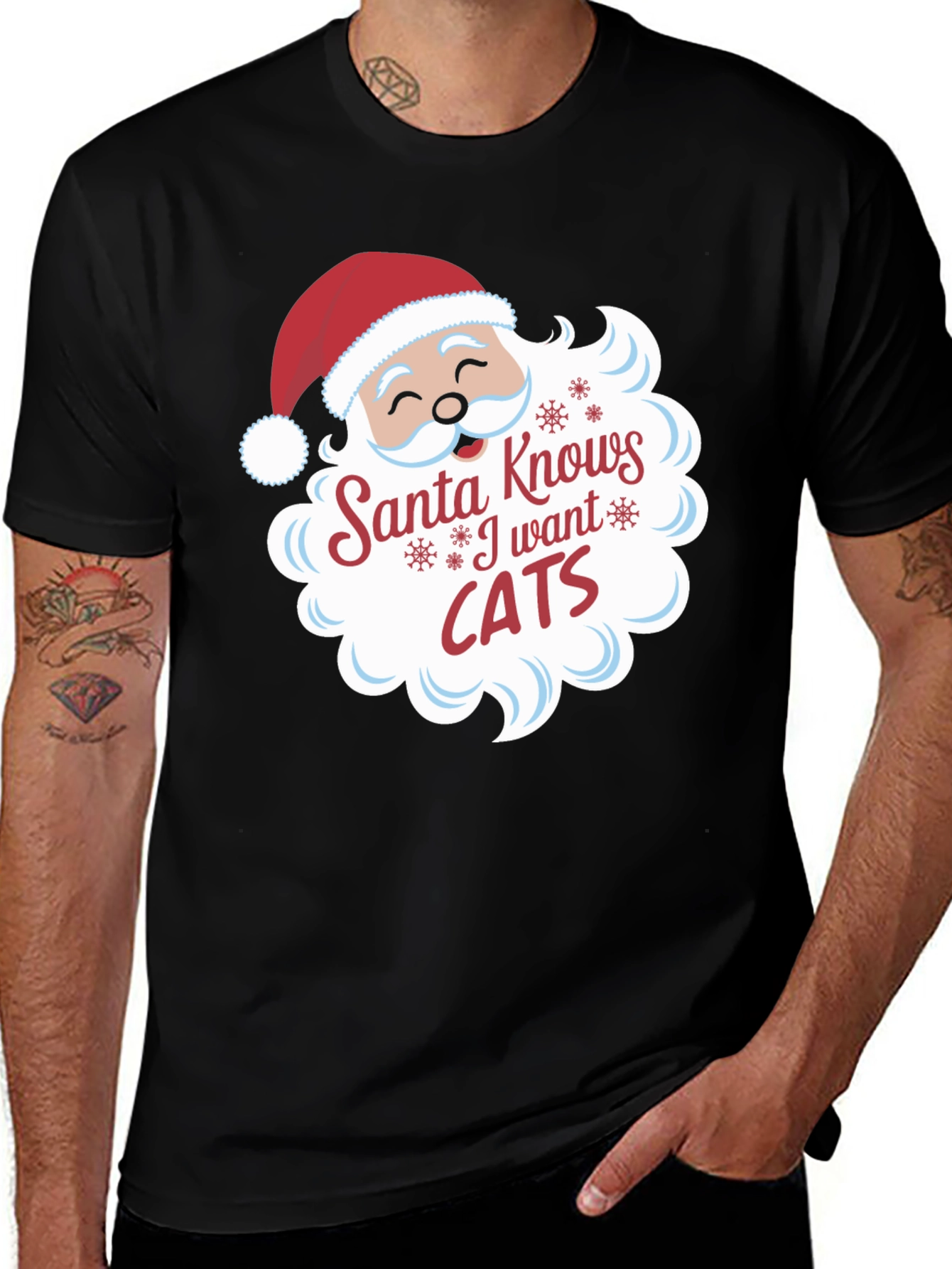 Santa Knows I Want Cats T-Shirt