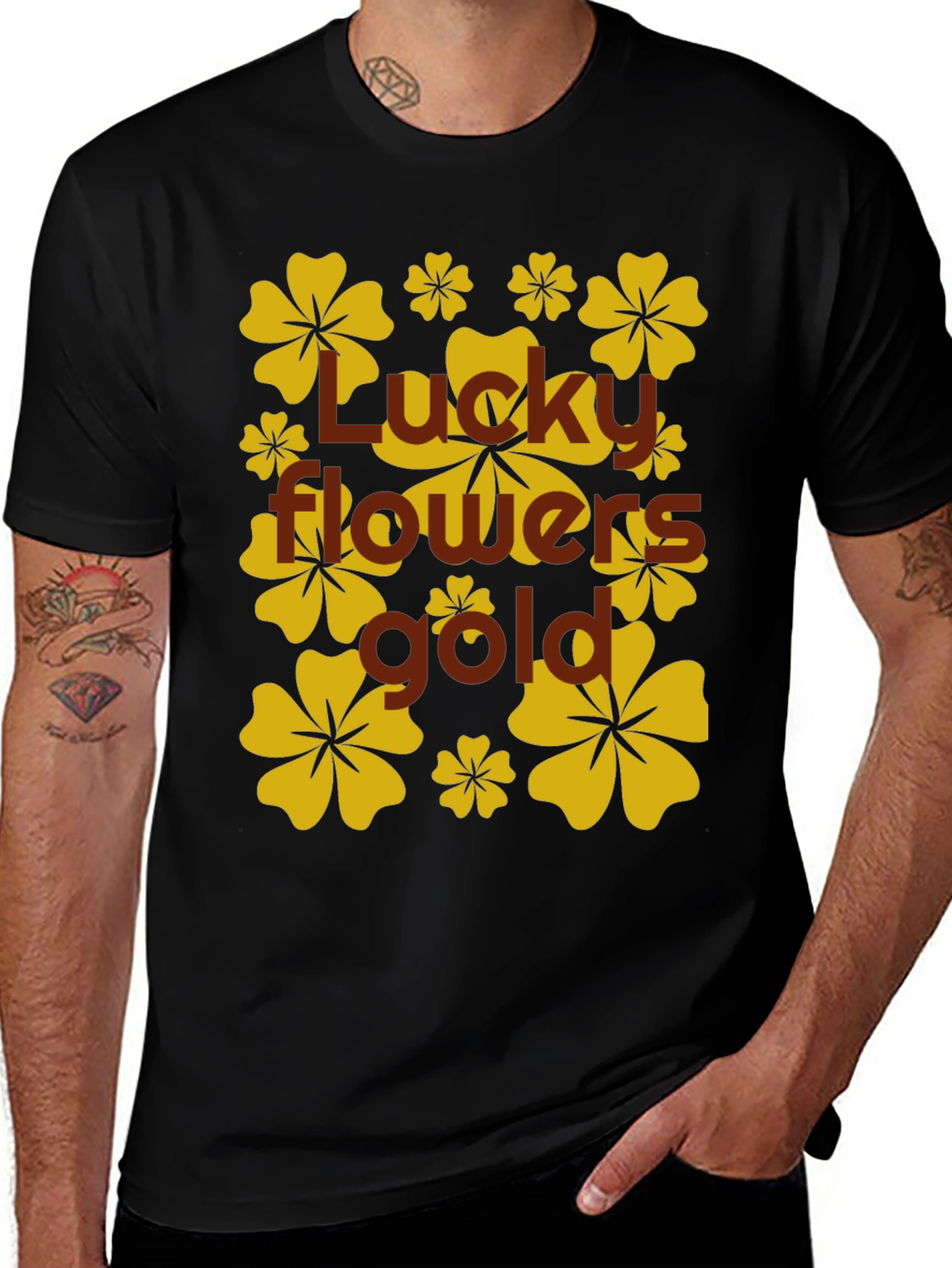 Variant 5 of Lucky Flowers Gold Men's T-Shirt