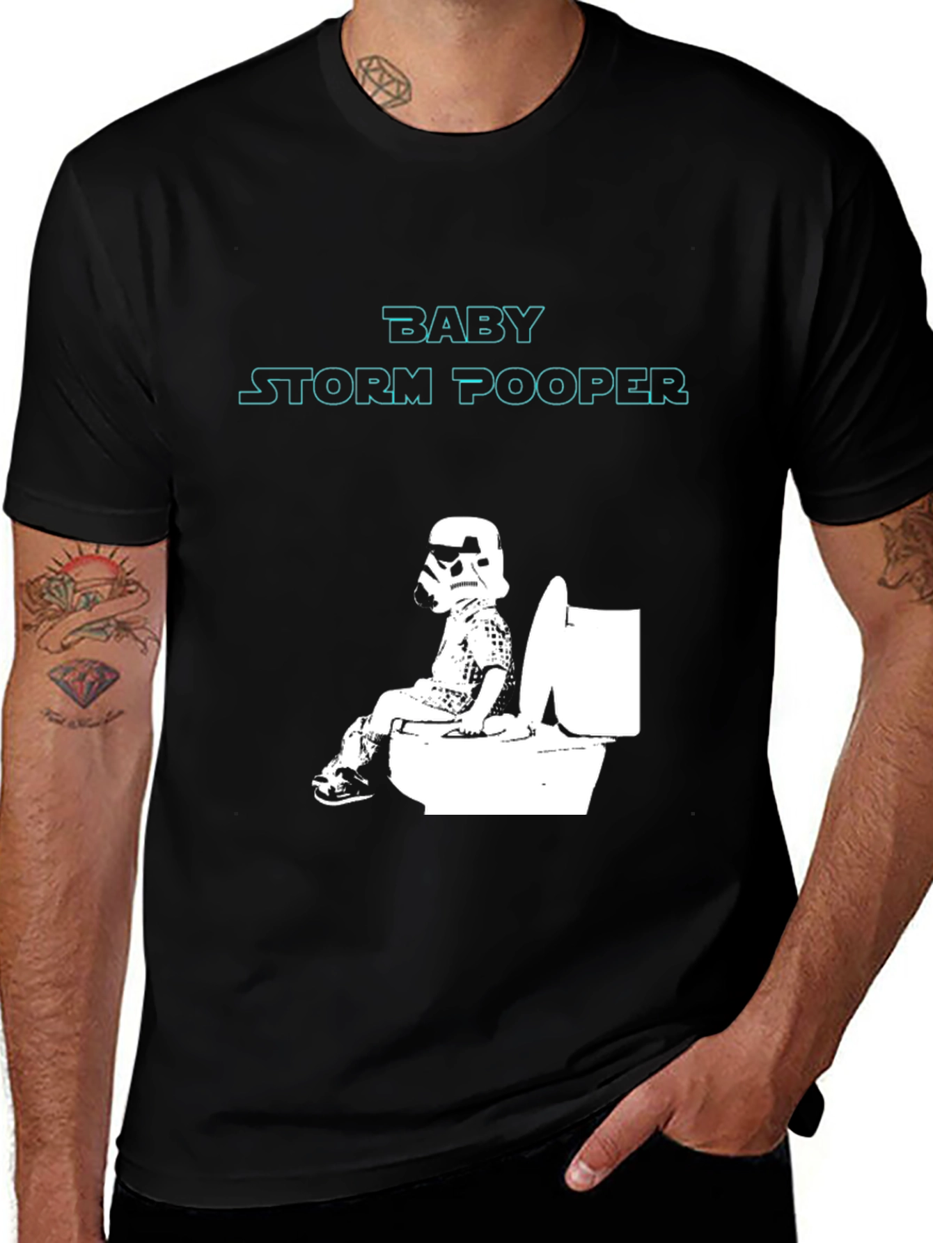 Variant 7 of Baby Storm Pooper T-Shirt - Black Cotton Blend