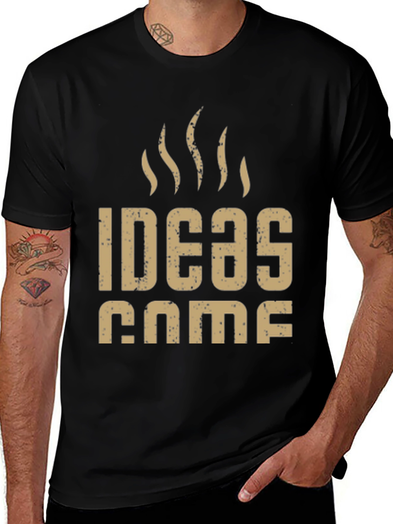 Variant 13 of Ideas Come Home T-Shirt - Black Graphic Tee