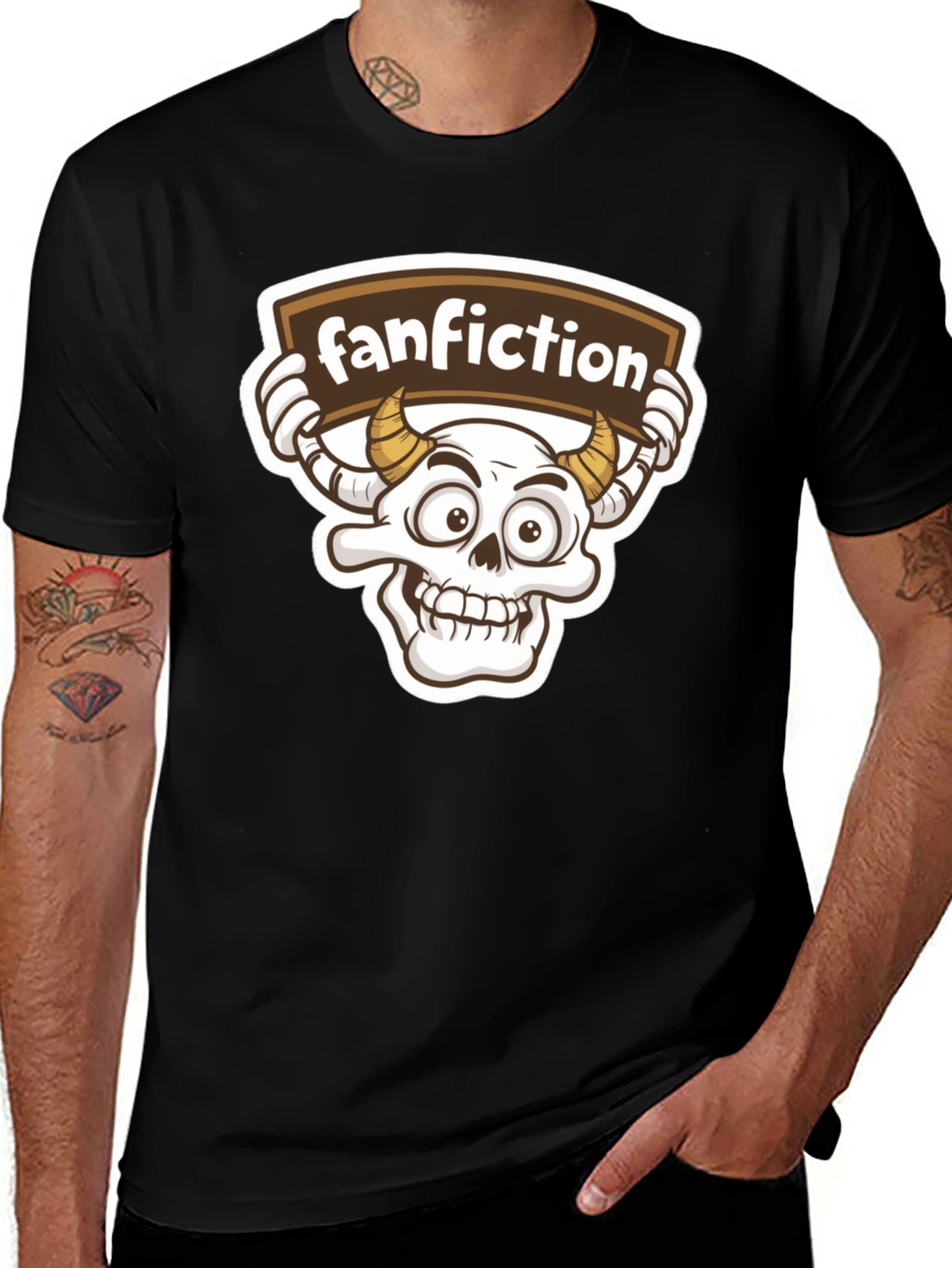 Variant 8 of Fanfiction Skull Graphic T-Shirt - Unique Design!