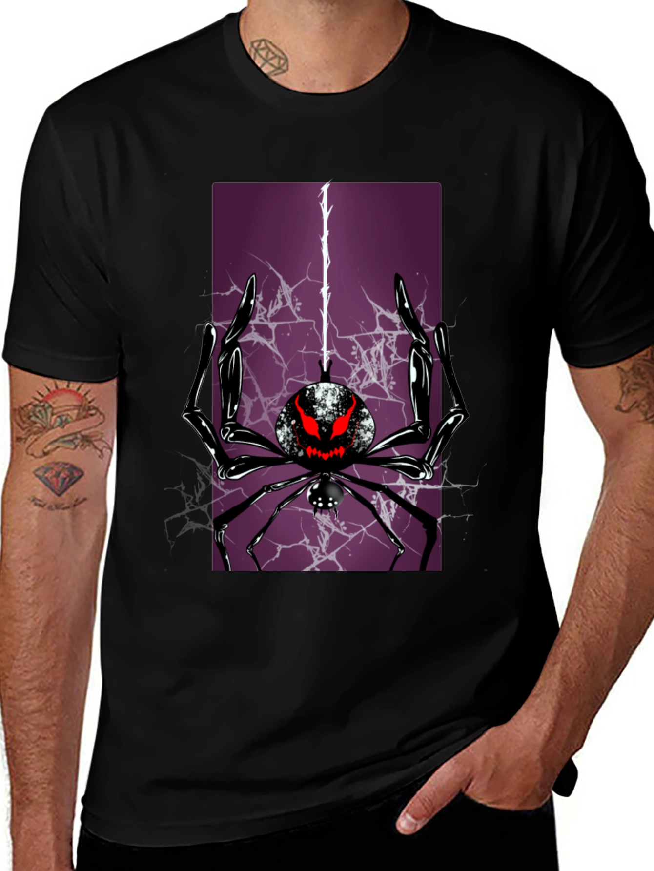 Spider Graphic T-Shirt - Black