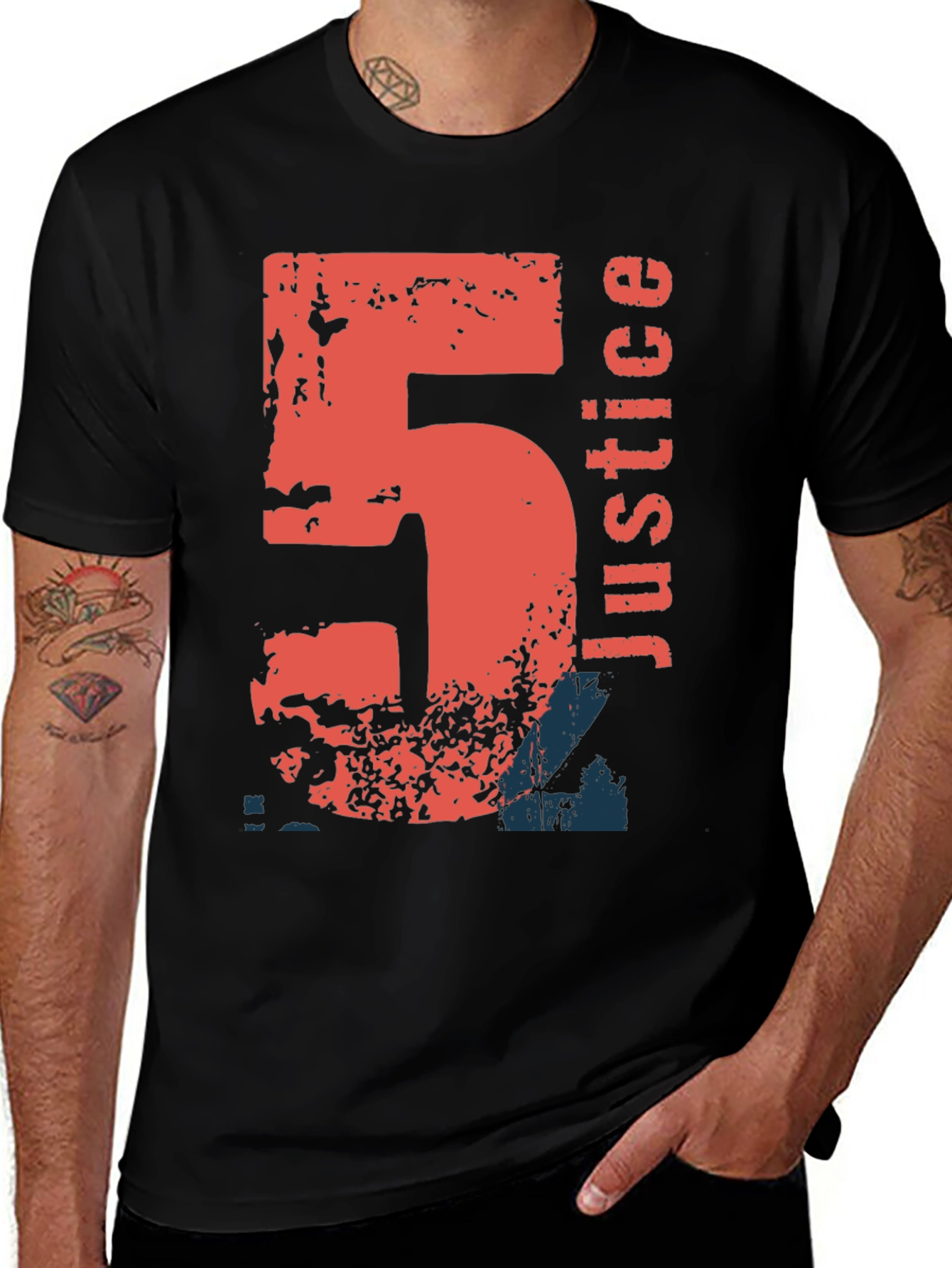 Variant 29 of 5 Justice T-Shirt - Premium Black Graphic Tee