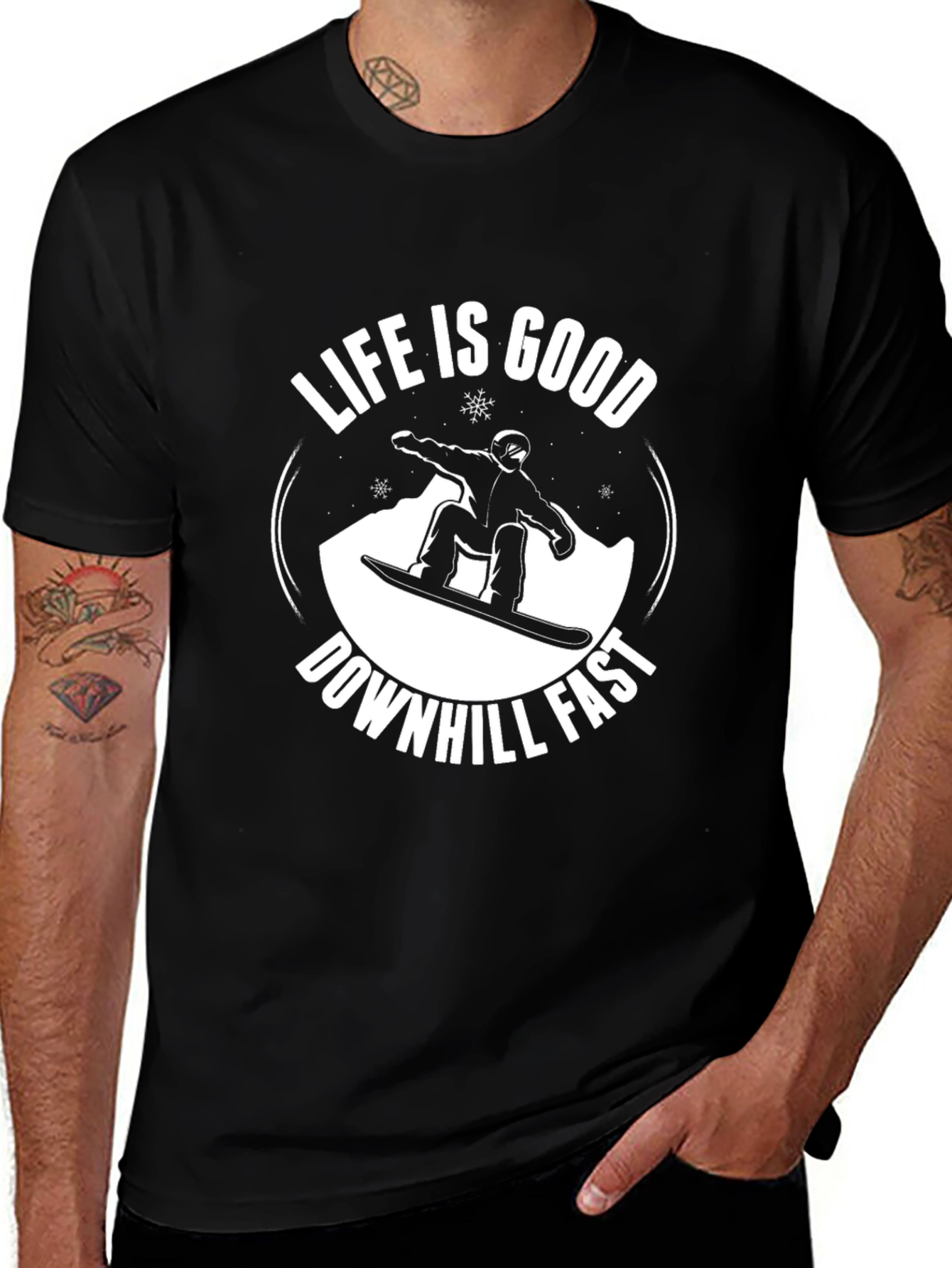 Variant 8 of Life is Good Downhill Fast T-Shirt