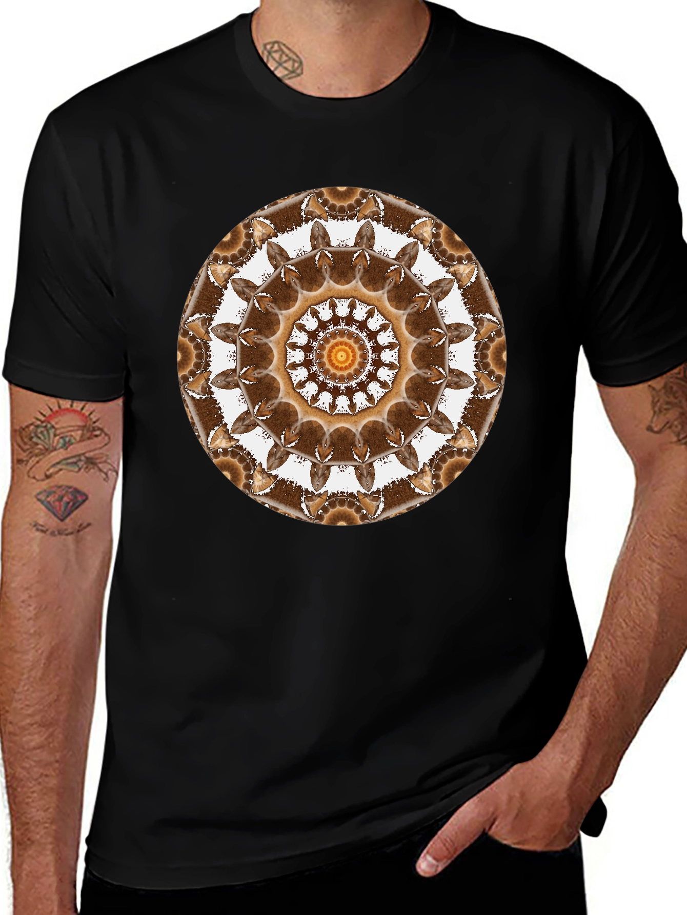 Variant 30 of Geometric Mandala Graphic Tee - Unisex Black T-Shirt