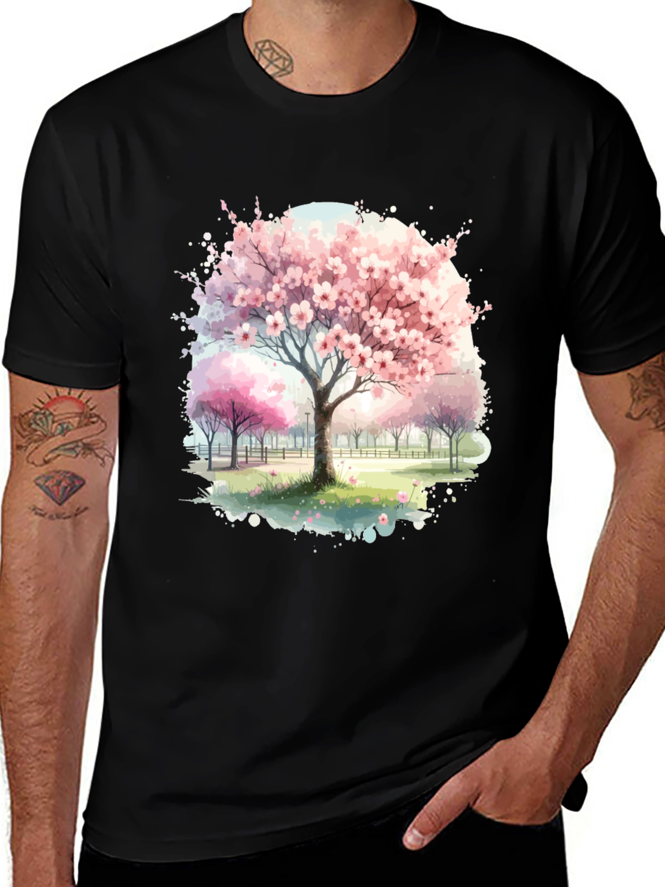 Variant 27 of Cherry Blossom Tree Graphic Tee