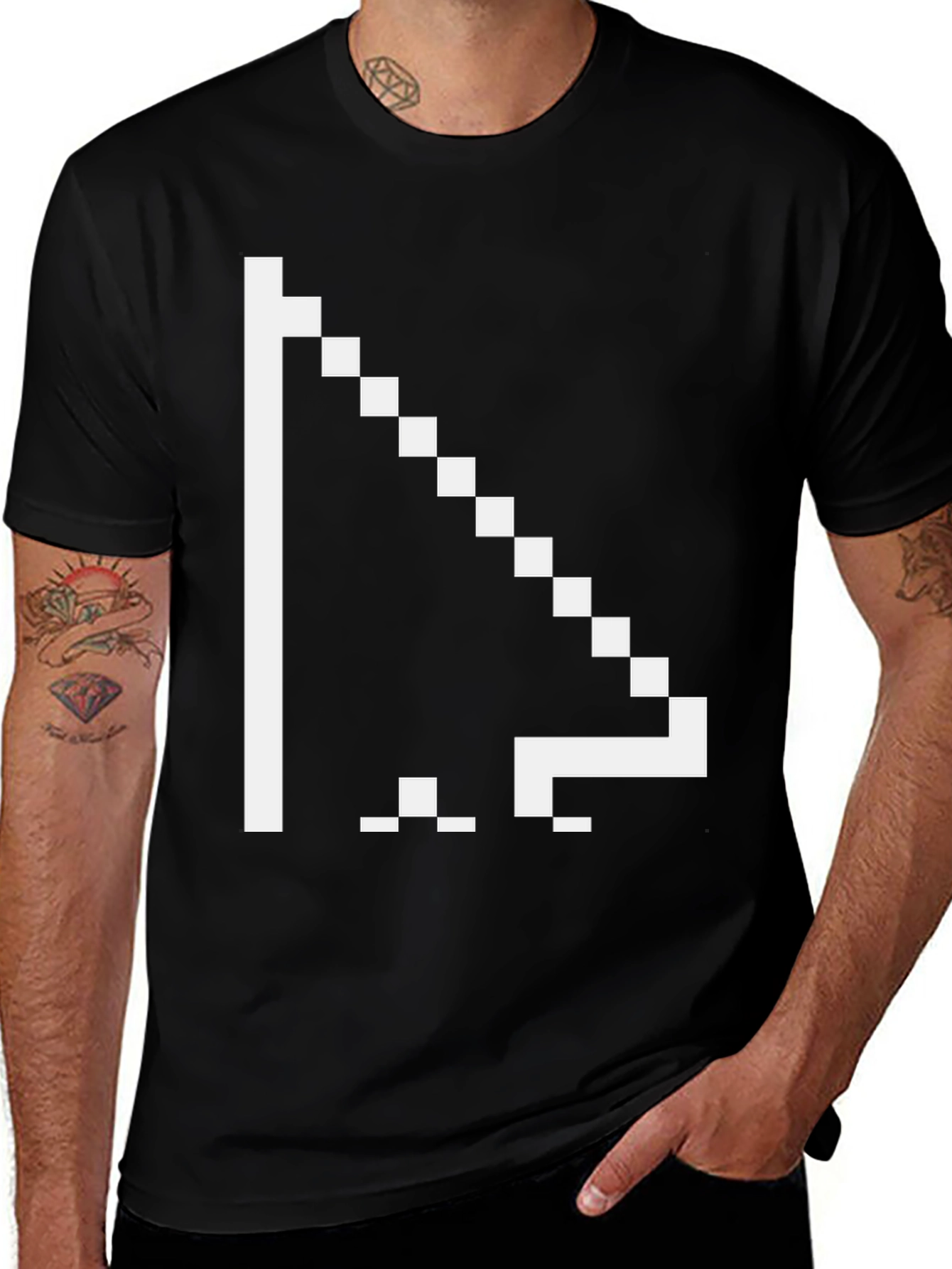 Pixel Cursor Graphic T-Shirt - Retro Gamer Style