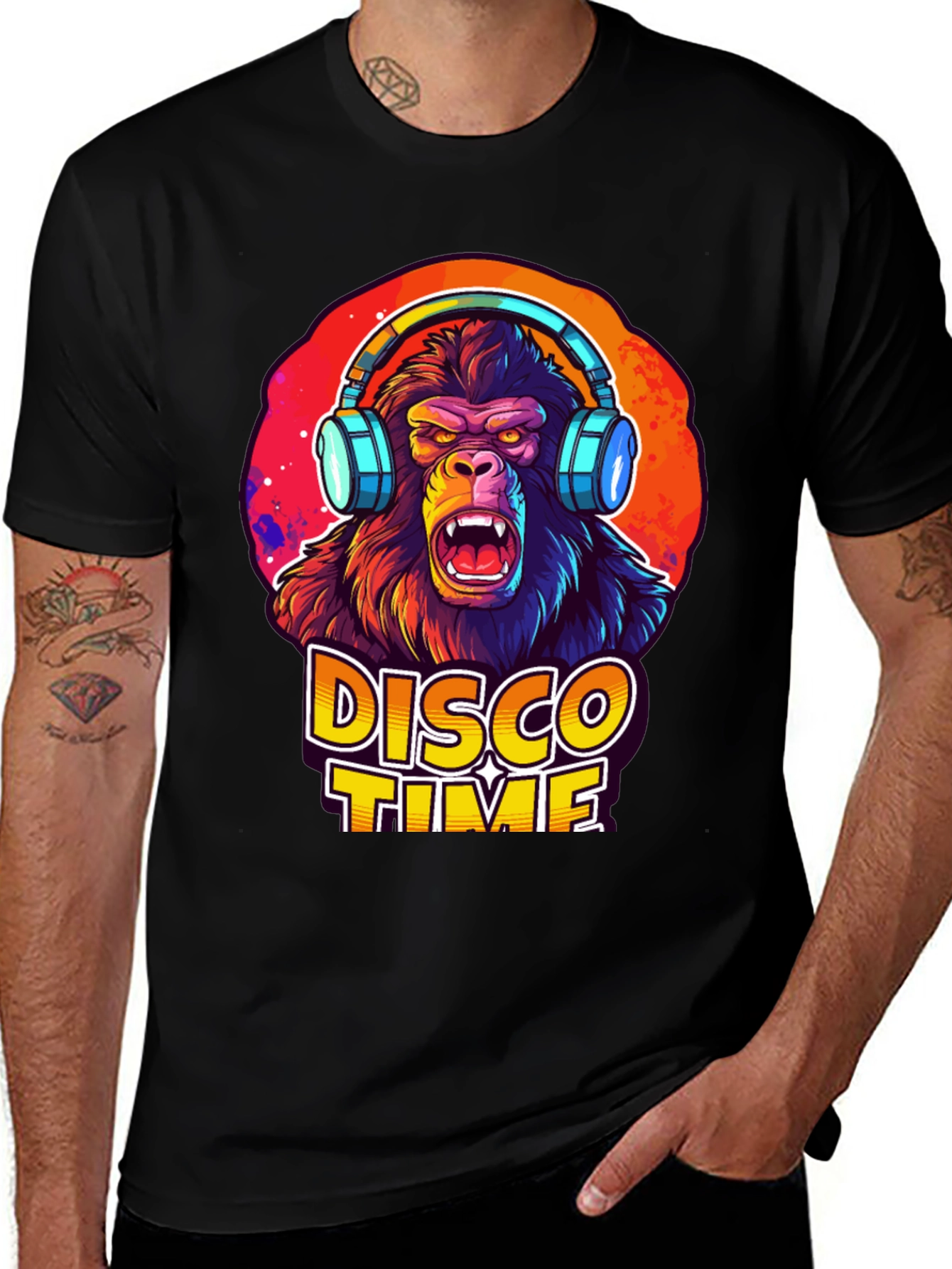 Variant 10 of Disco Time Gorilla Graphic T-Shirt