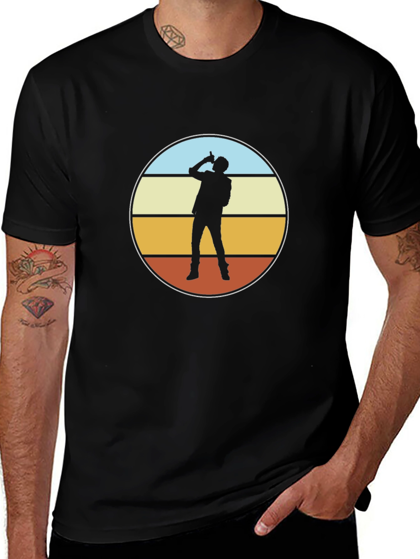 Variant 13 of Retro Sunset Silhouette T-Shirt