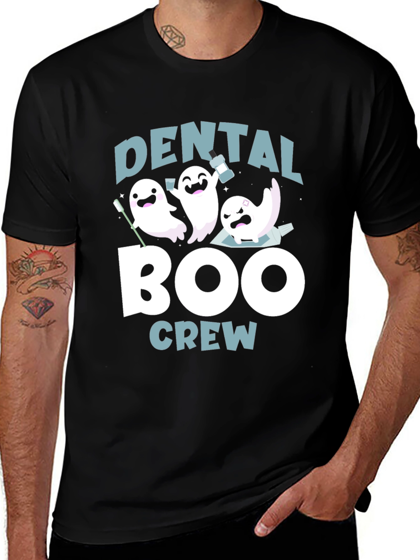 Variant 24 of Dental Boo Crew T-Shirt, Halloween Dentist Tee