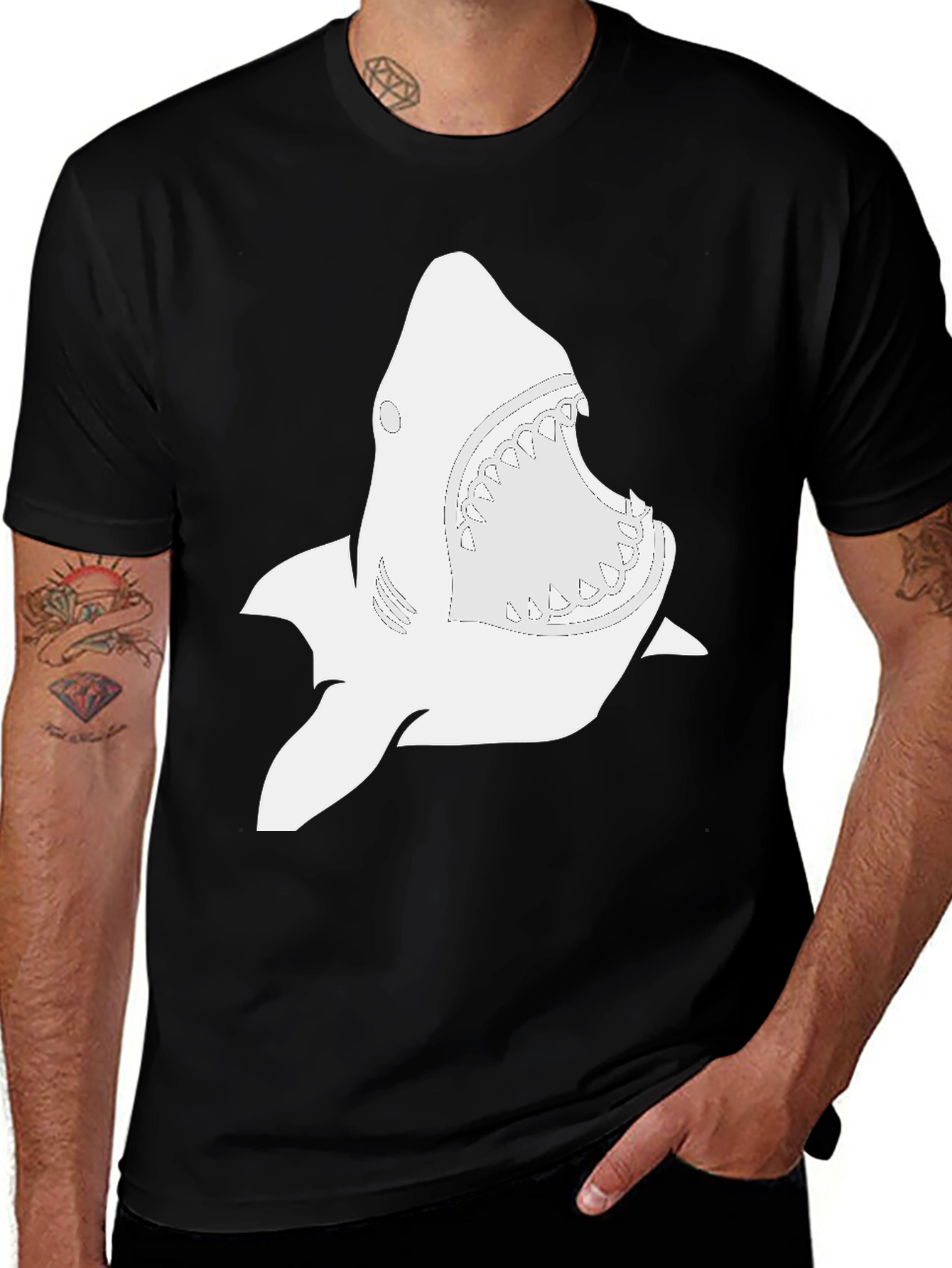 Variant 6 of Shark Tee: Jaw-some Graphic Print