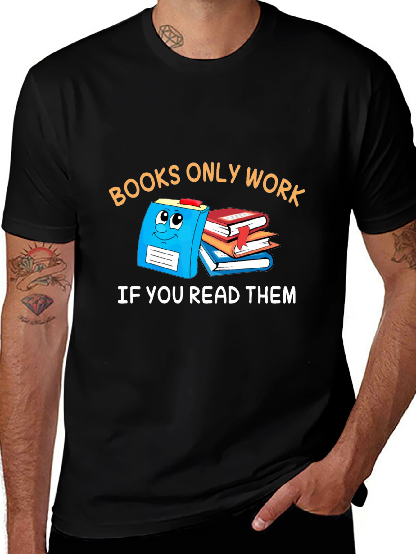 Variant 27 of Books Only Work T-Shirt Funny Reader Tee