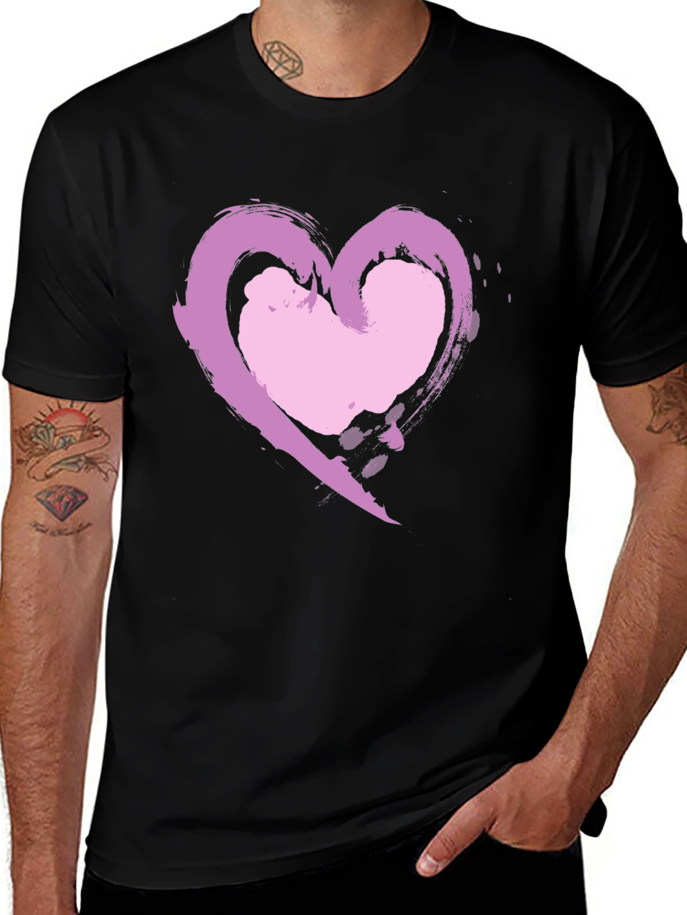 Variant 6 of Heart Graphic Black T-Shirt