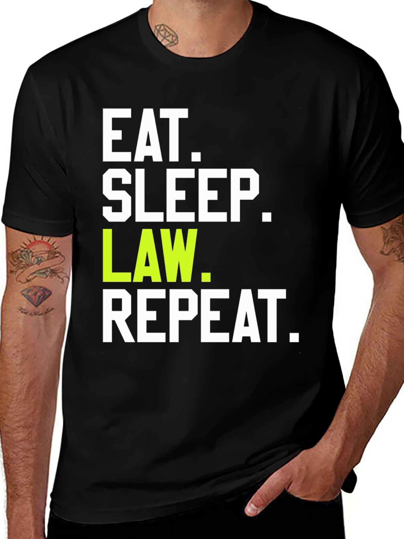 Variant 28 of Eat Sleep Law Repeat T-Shirt - Lawyer Student Gift