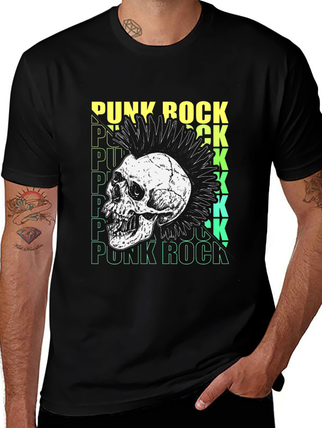 Variant 24 of Punk Rock Skull Graphic Tee
