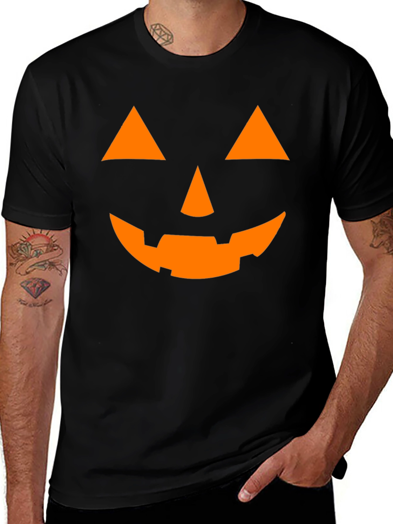 Halloween Pumpkin Face Graphic T-Shirt