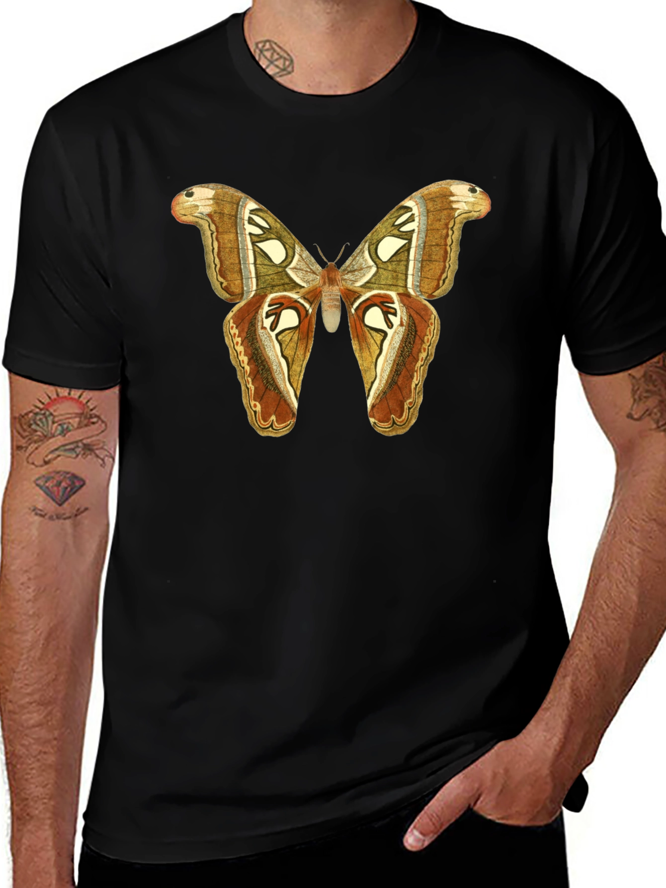 Variant 21 of Butterfly Graphic T-Shirt - Men's Black Tee