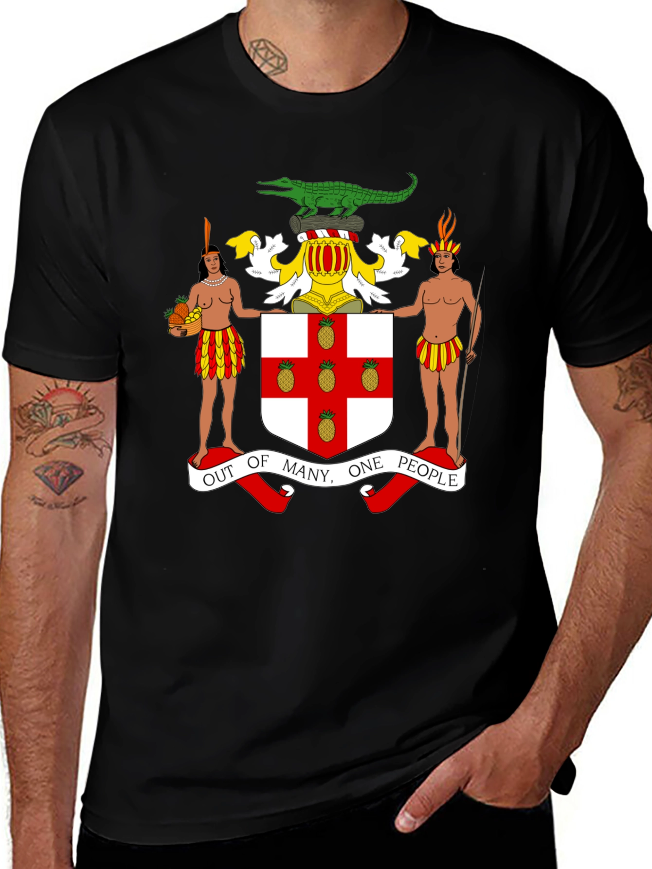 Variant 6 of Jamaica Coat of Arms Graphic T-Shirt