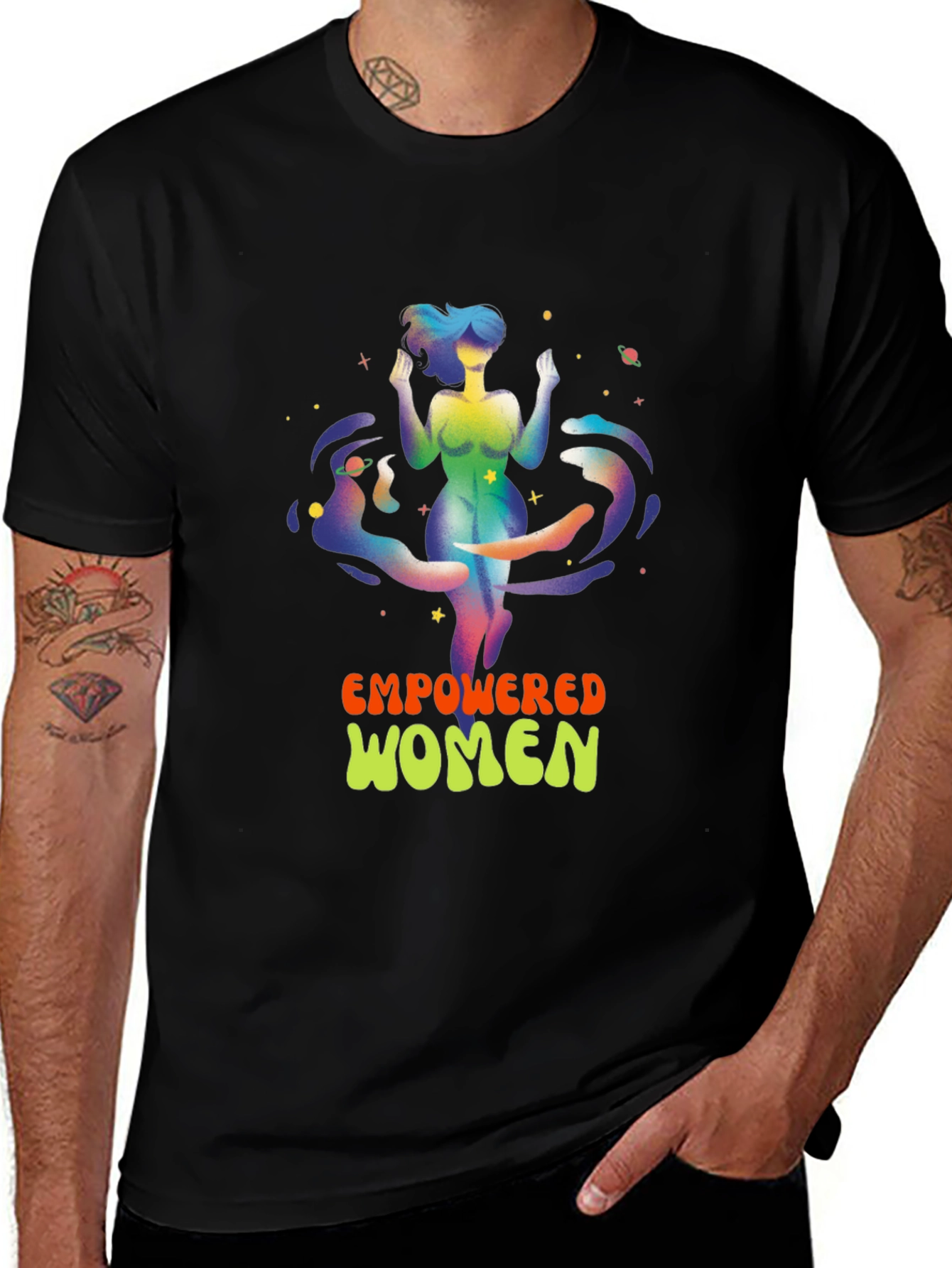Empowered Women Graphic Tee - Black Cotton T-Shirt