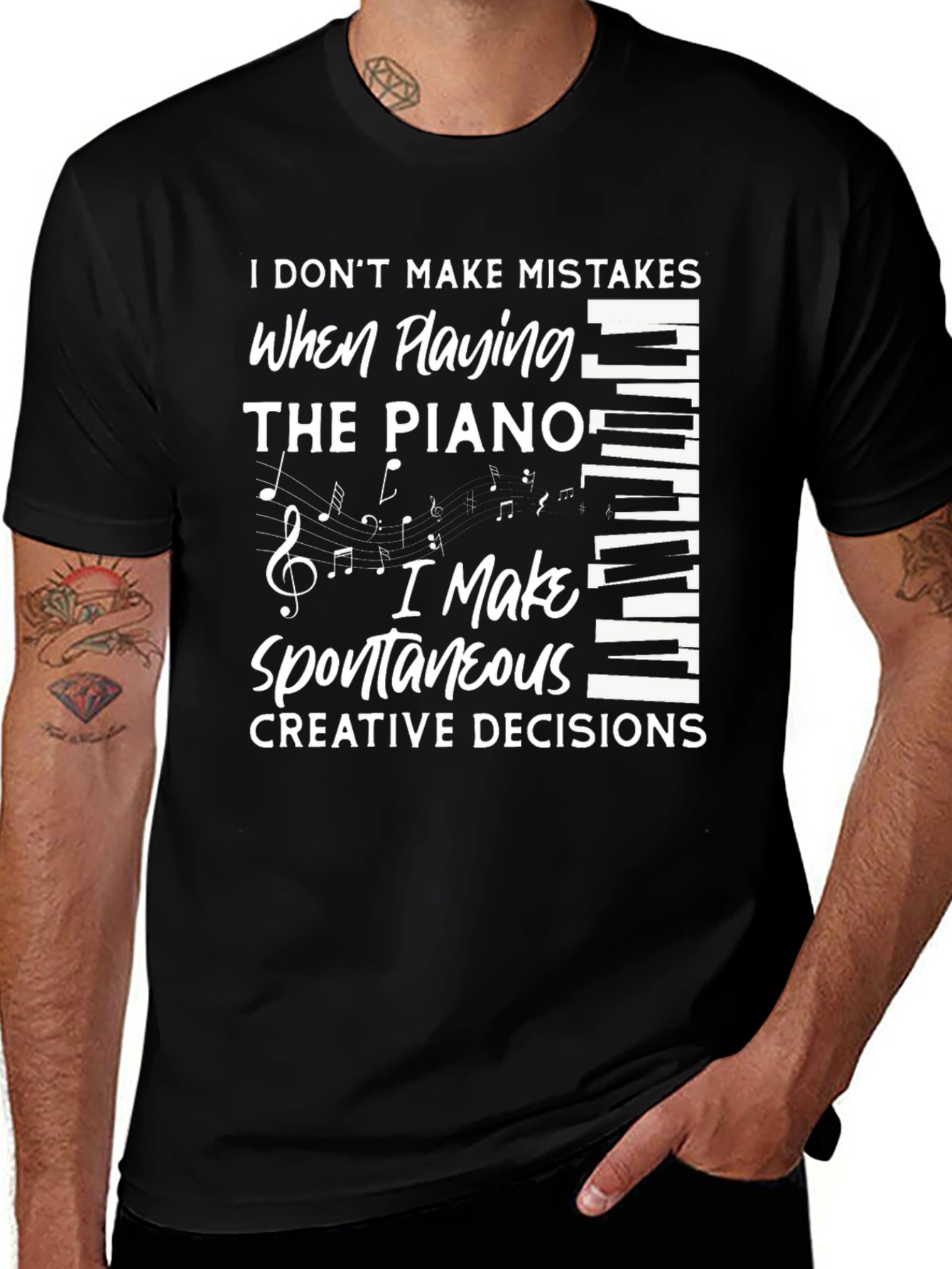Piano Player Novelty Graphic T-Shirt