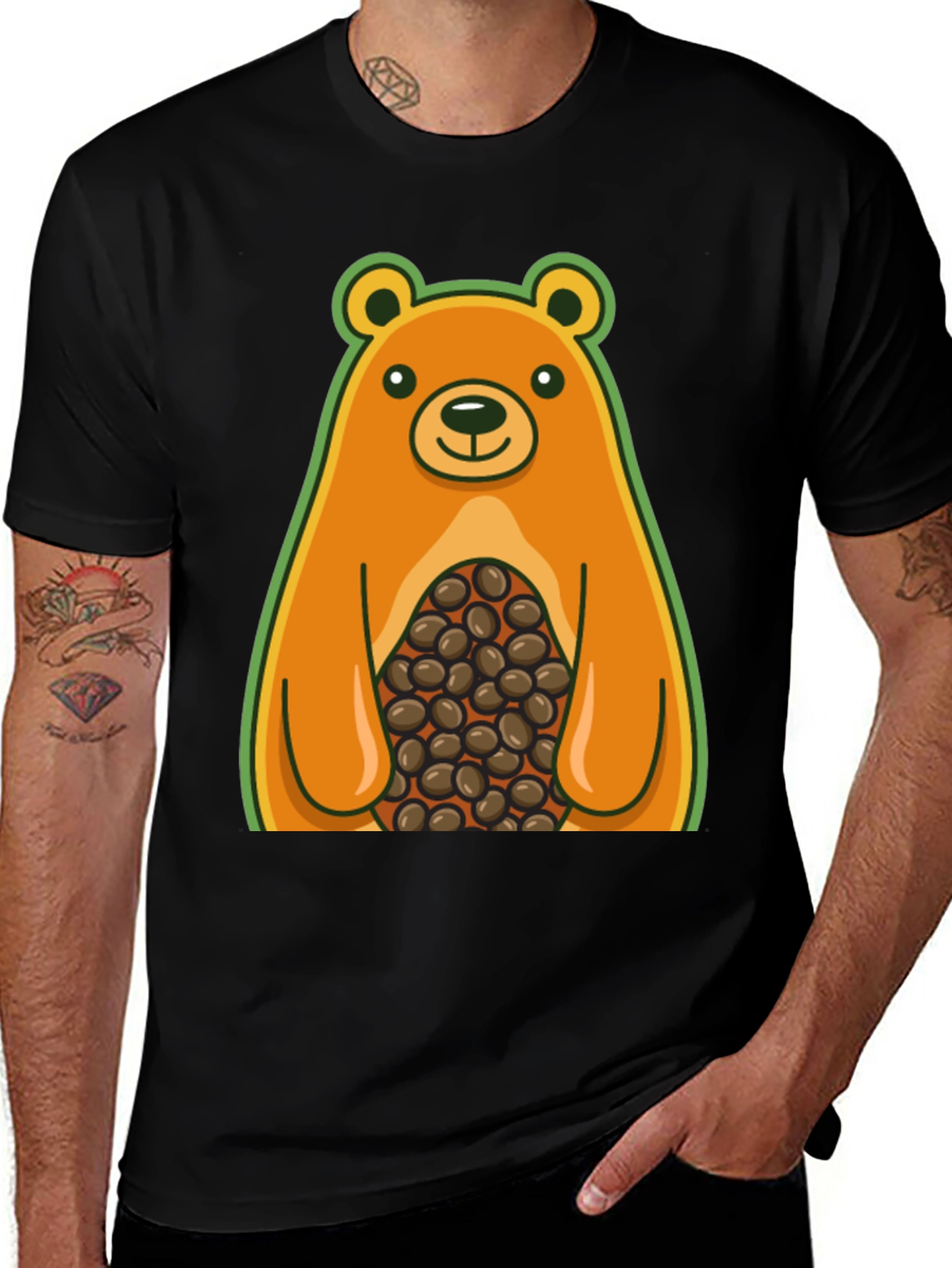 Variant 29 of Bear Hug Coffee Bean Graphic T-Shirt