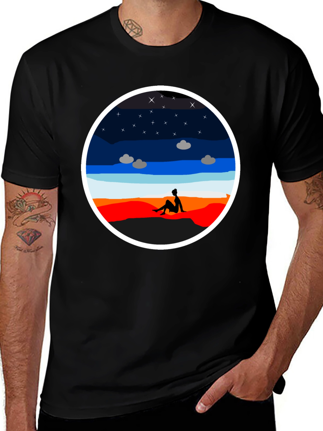 Variant 6 of Night Scene Graphic Tee - Unisex